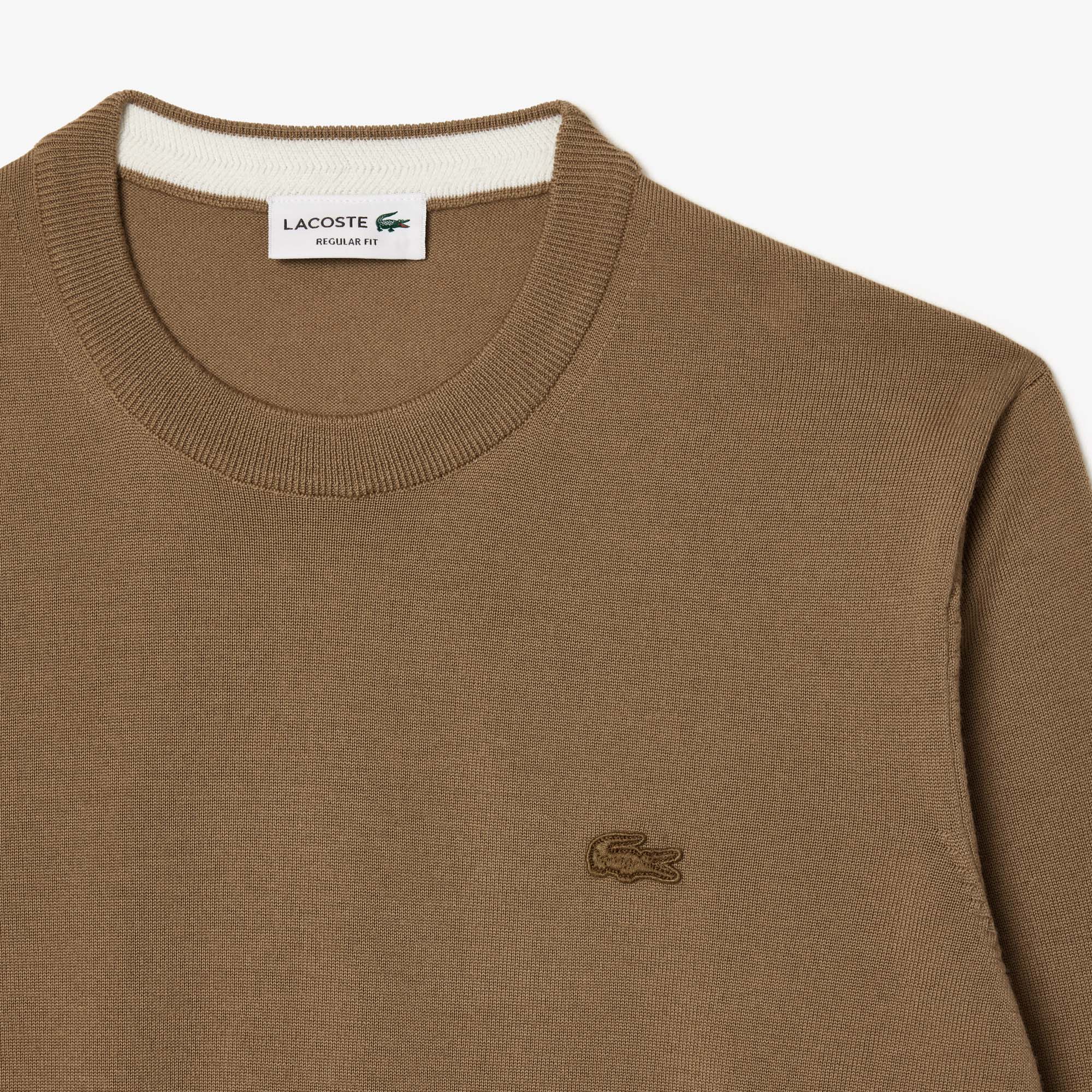 Pullover in Lana Merino con Collo Rotondo / Beige - Ideal Moda