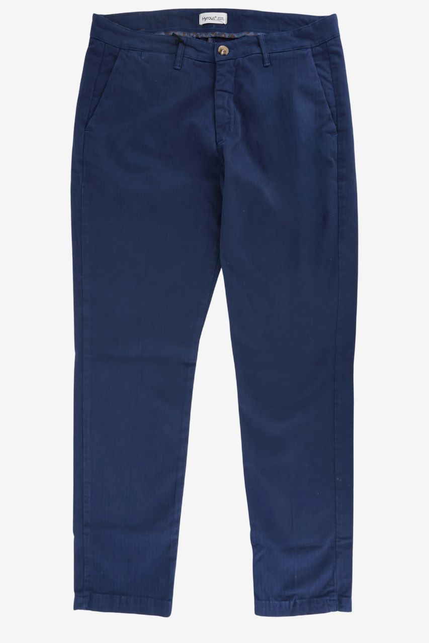 Pantalone in Cotone Armaturato Regular Fit / Bluette - Ideal Moda