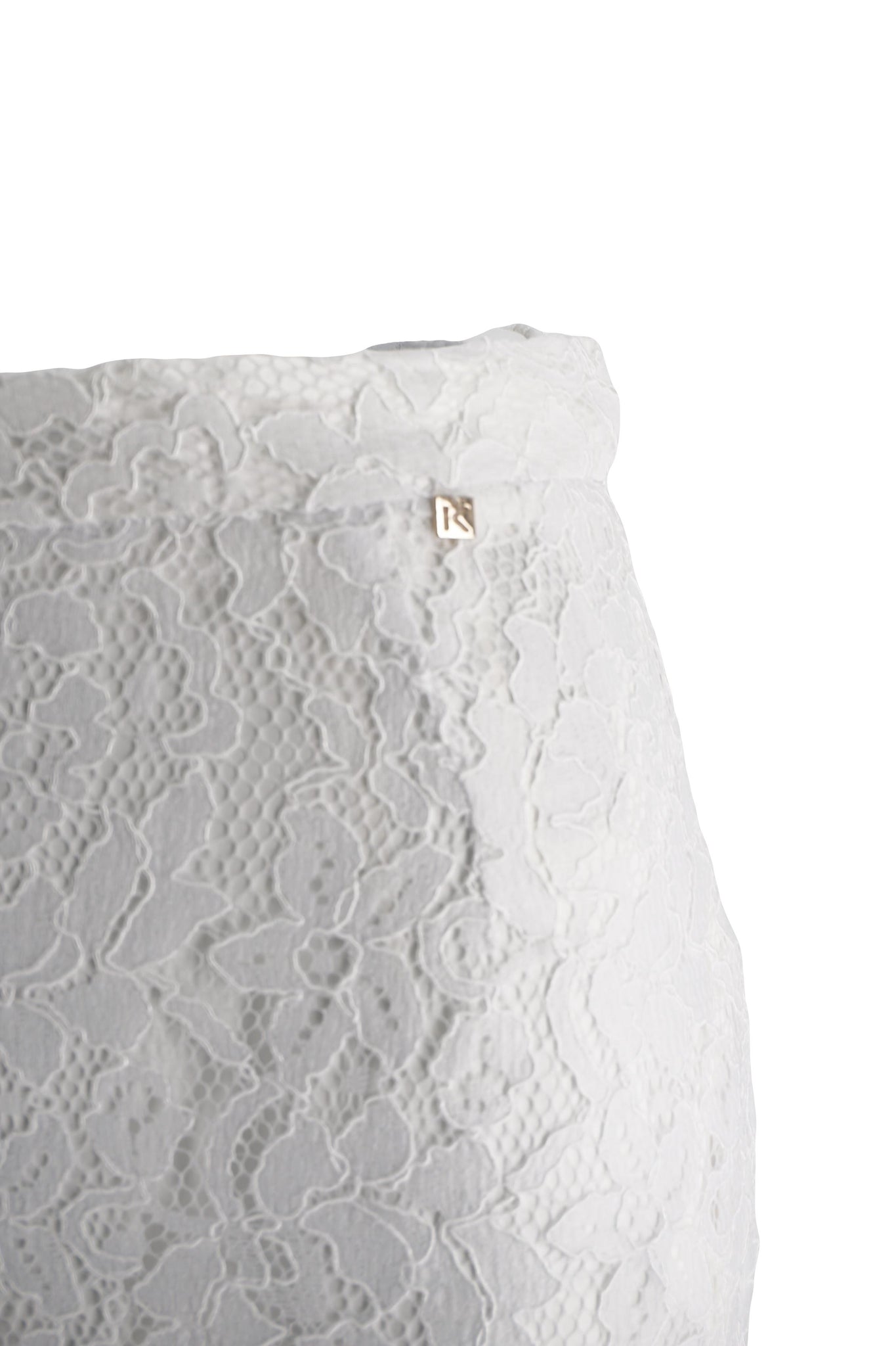 Gonna Lunga con Ricami in Pizzo Kocca / Bianco - Ideal Moda