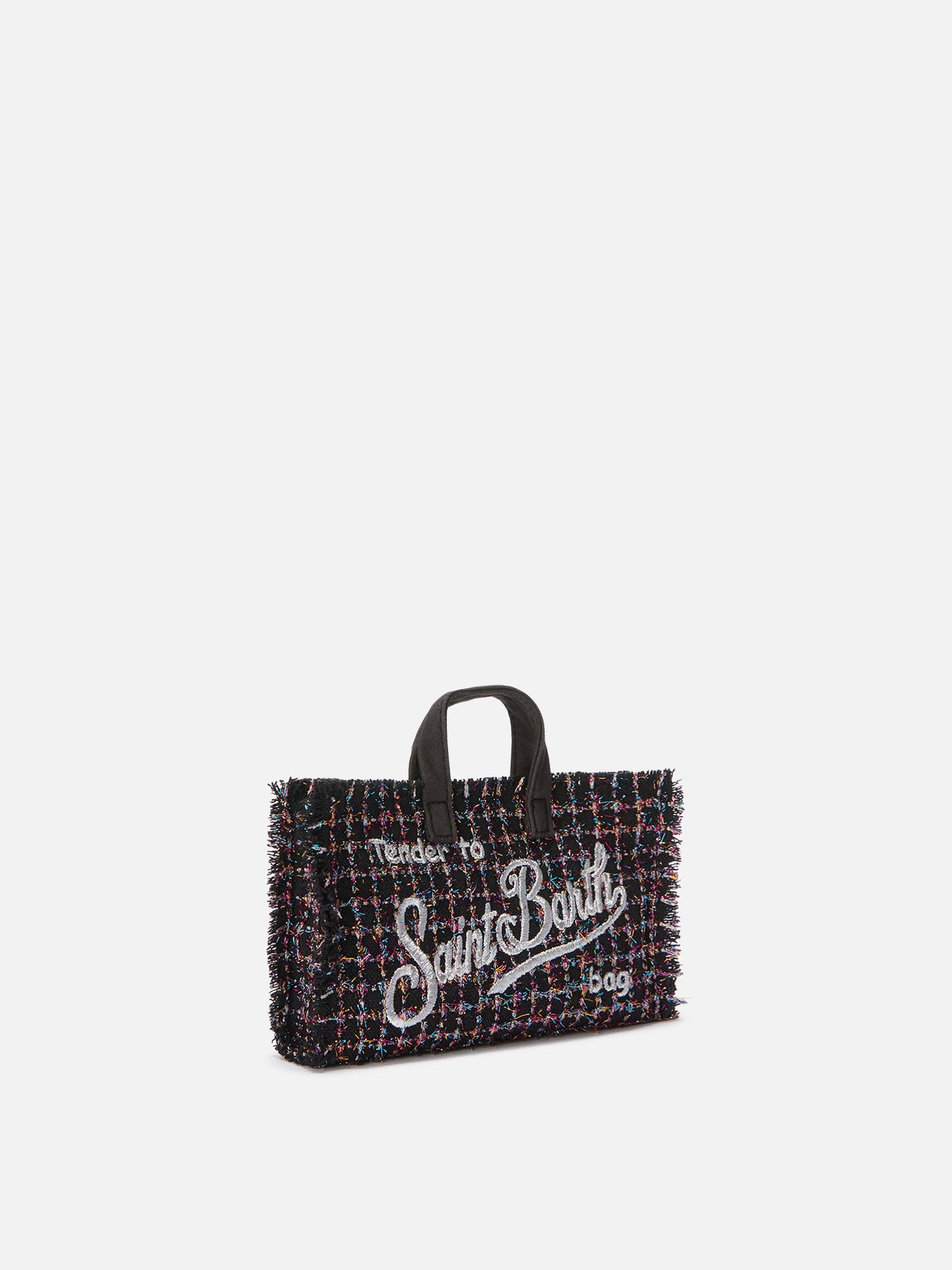 Mini Borsa Porta Telefono in Tweed Lurex / Nero