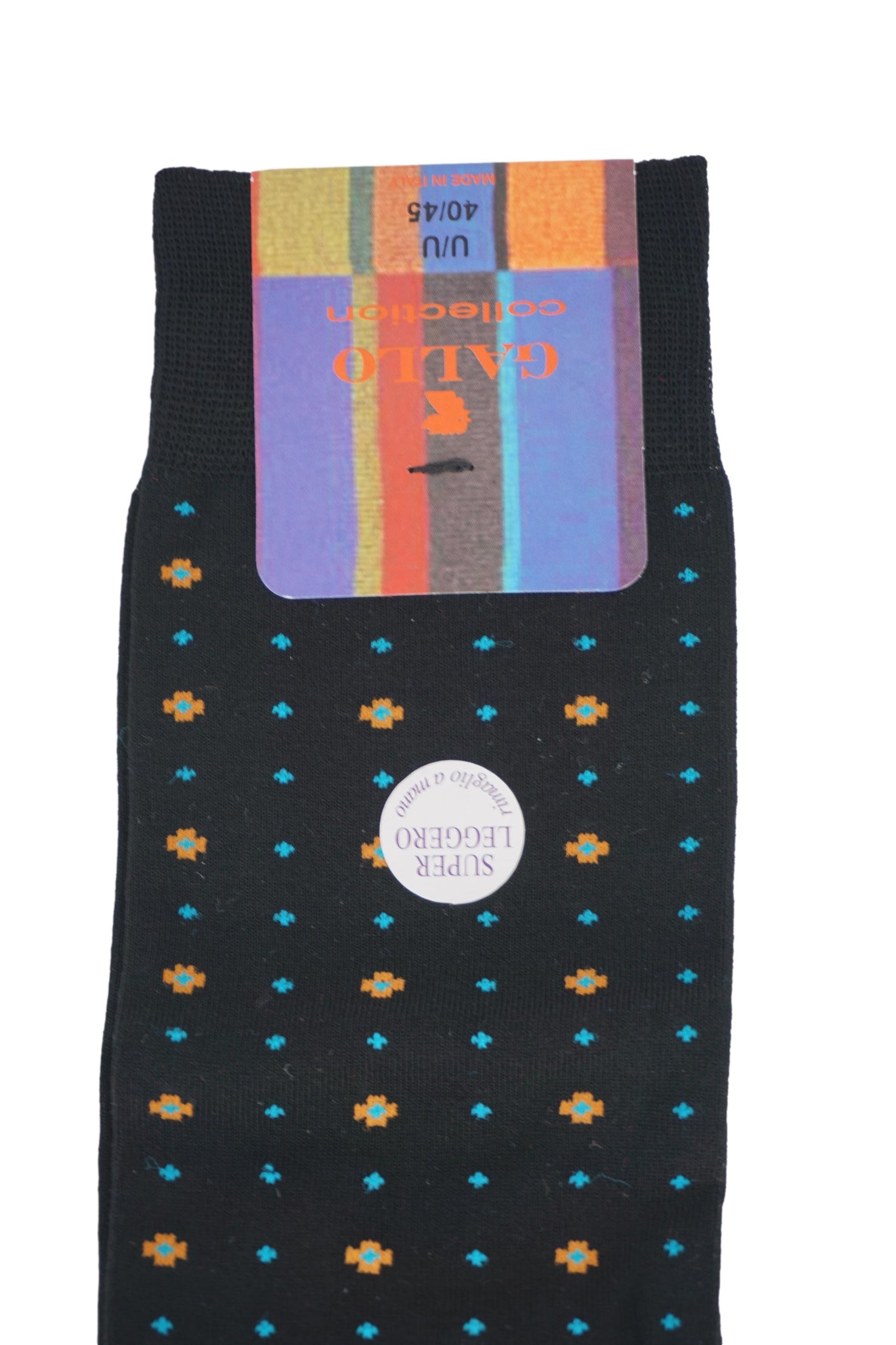 Calze Lunghe con Fantasia Gallo / Nero - Ideal Moda