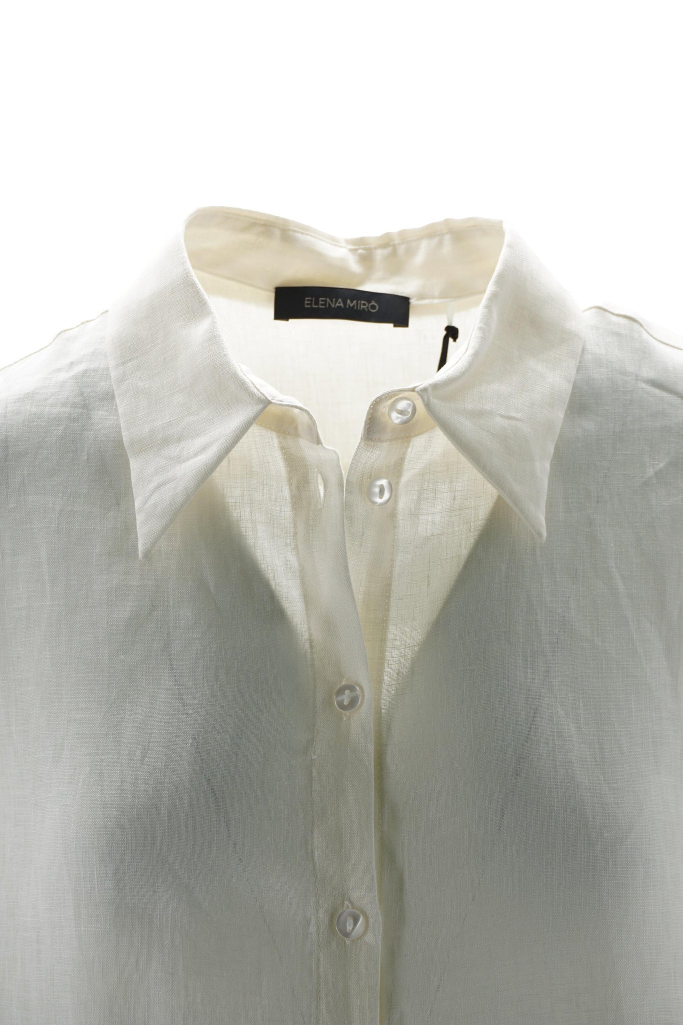 Camicia in Lino con Dettagli / Avorio - Ideal Moda