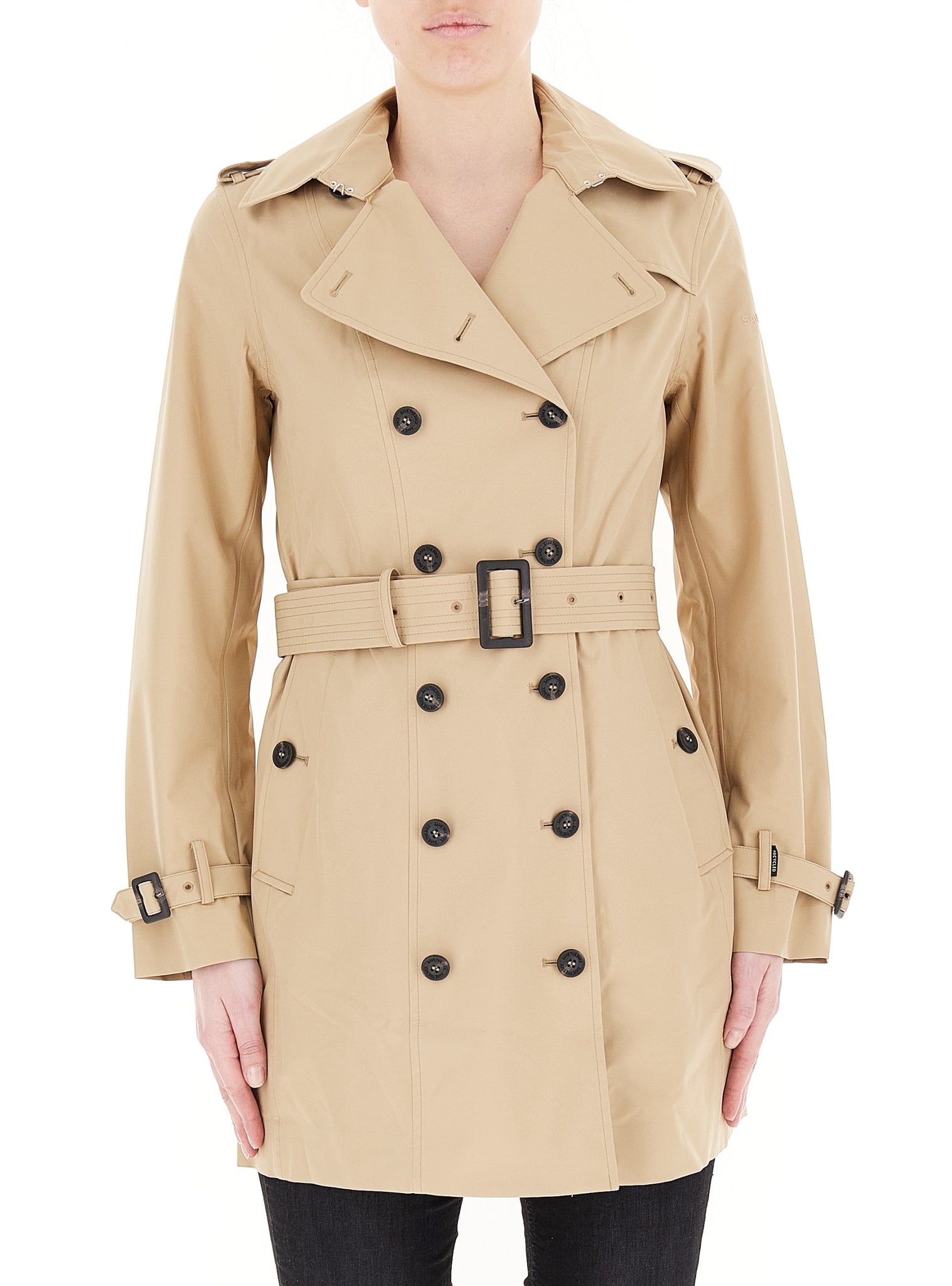 Trench Audrey con Logo / Beige - Ideal Moda