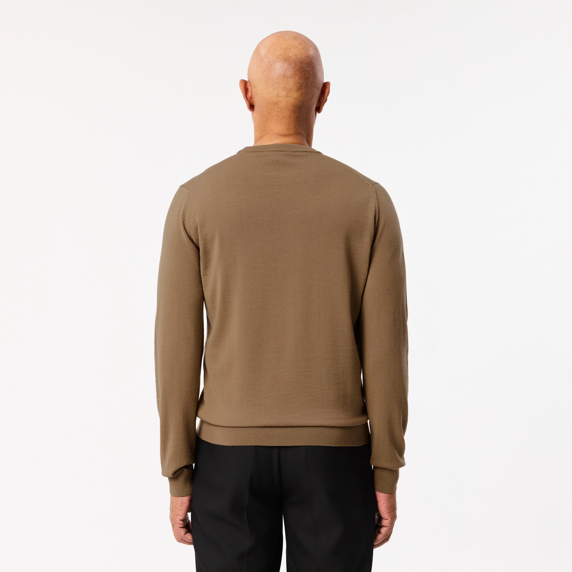 Pullover in Lana Merino con Collo Rotondo / Beige - Ideal Moda