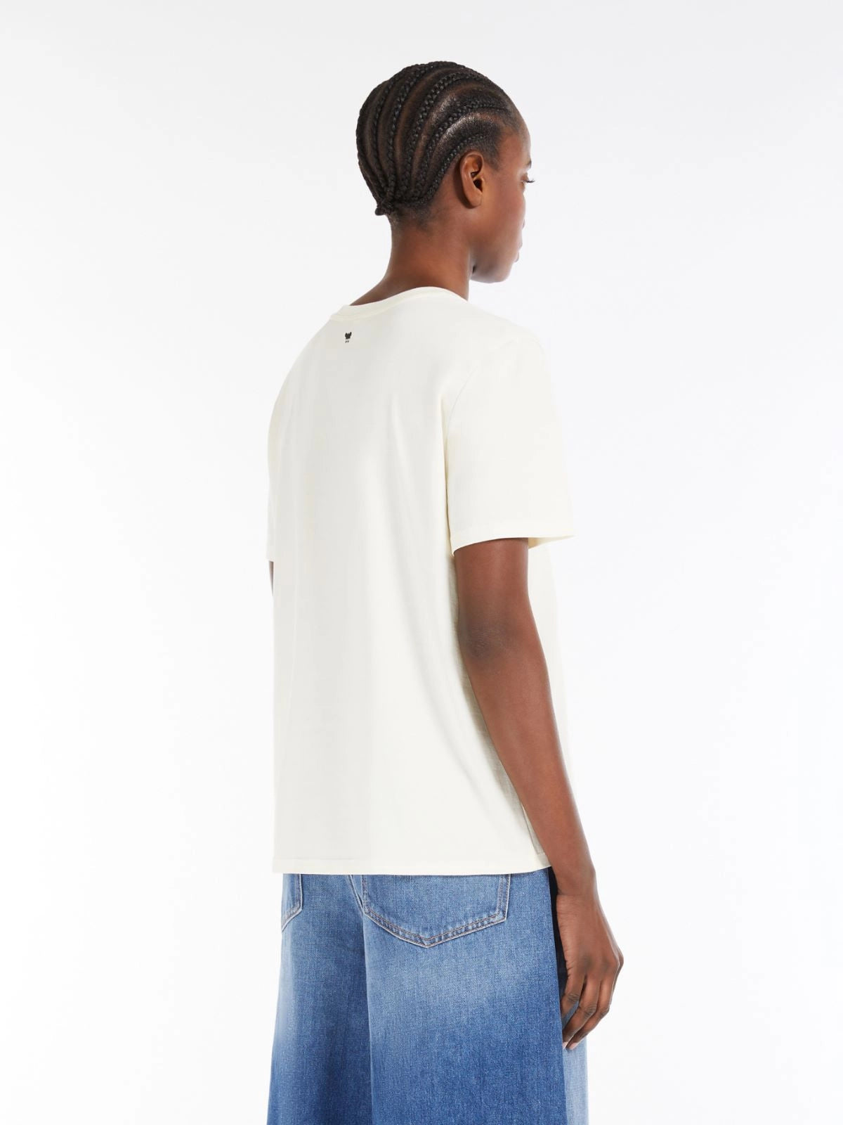 T-Shirt in Jersey di Cotone / Bianco