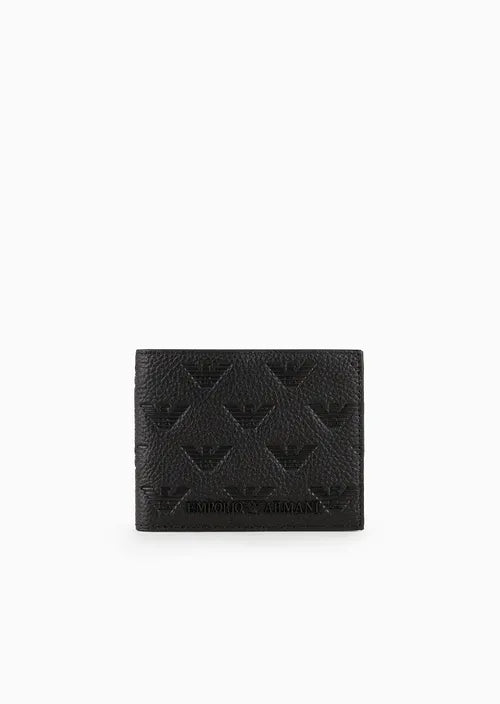 Portafoglio in Pelle con Logo Embossed / Nero - Ideal Moda