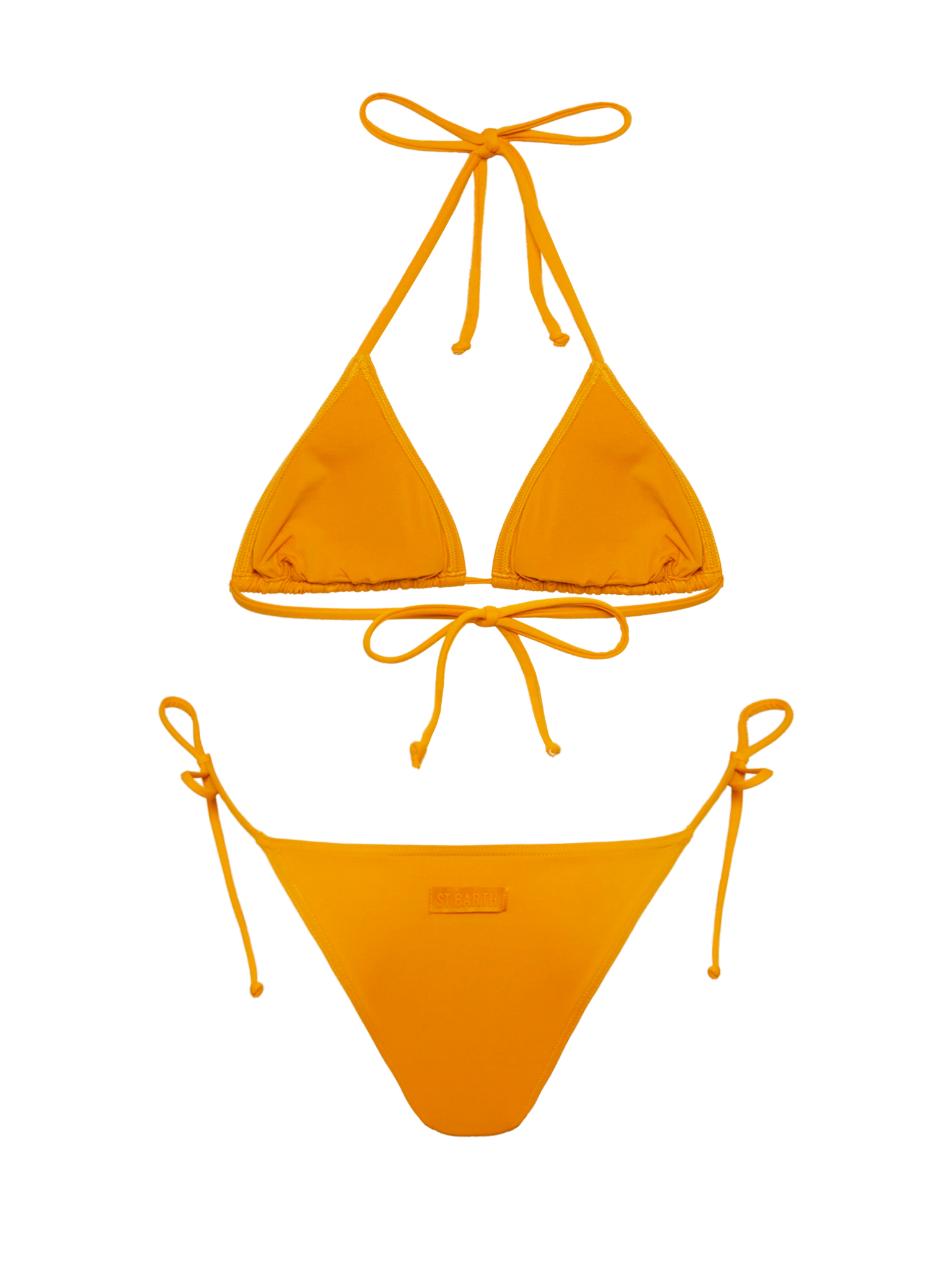 Bikini con Triangolo e Slip con Lacci / Giallo - Ideal Moda