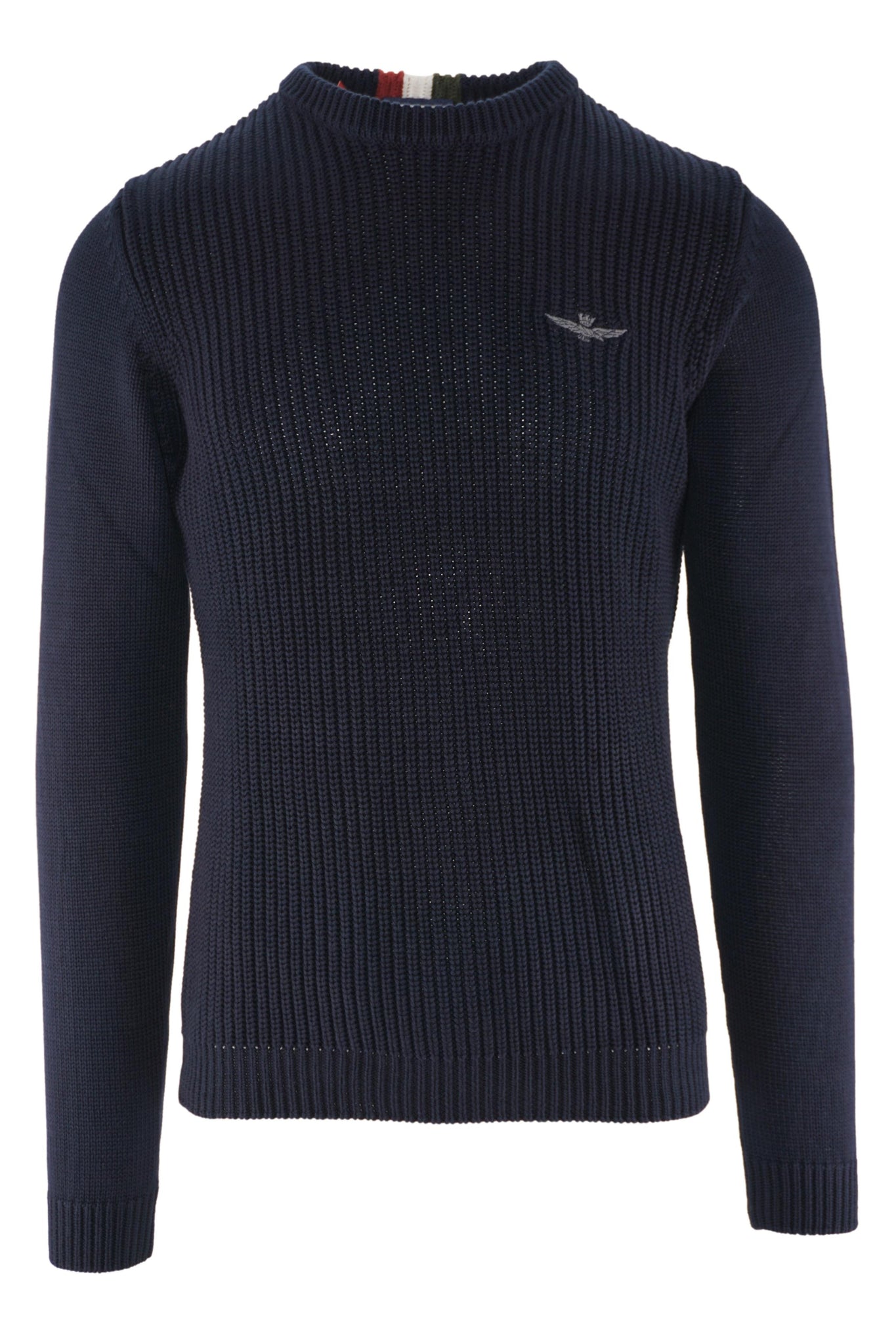 Maglia Girocollo a Costa Inglese / Blu - Ideal Moda