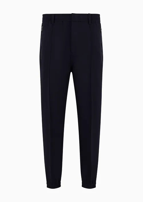 Pantalone con Fondo Elastico / Blu - Ideal Moda