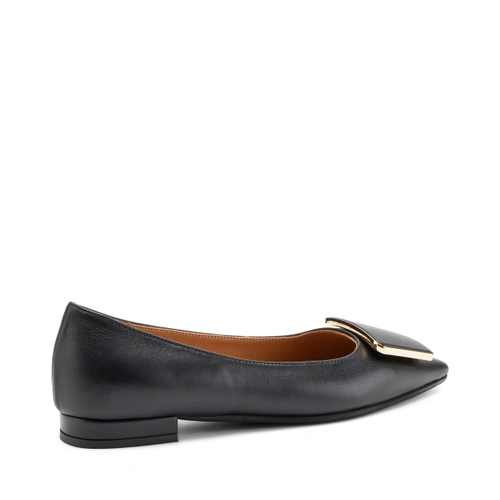 Ballerina in Pelle / Nero - Ideal Moda