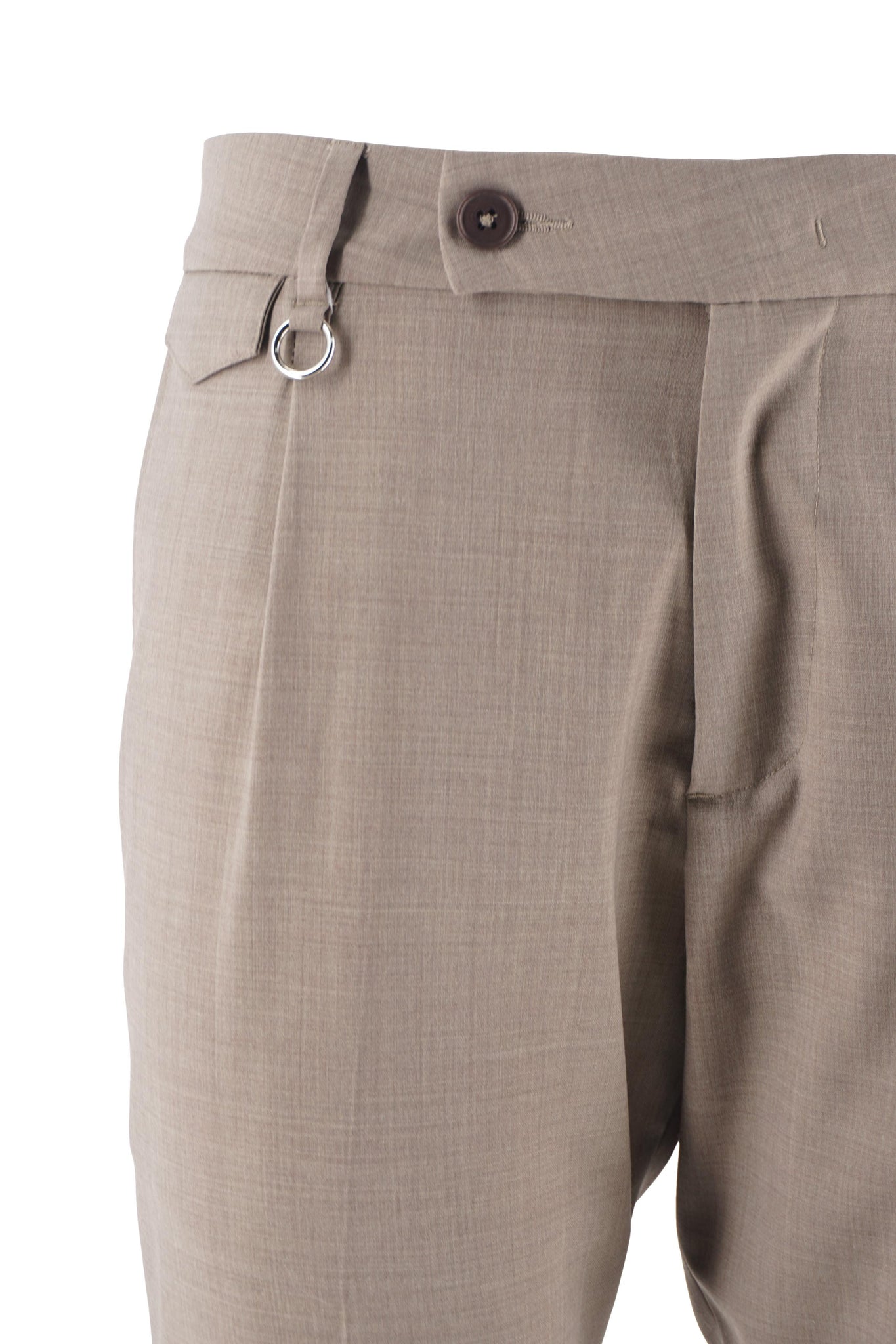 Pantalone in Lana con Pinces Golden Craft / Beige - Ideal Moda
