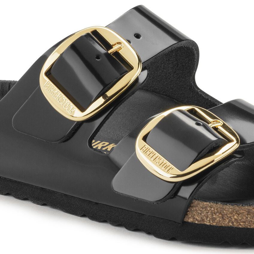 Sandalo Arizona Big Buckle in Pelle Vernice / Nero - Ideal Moda
