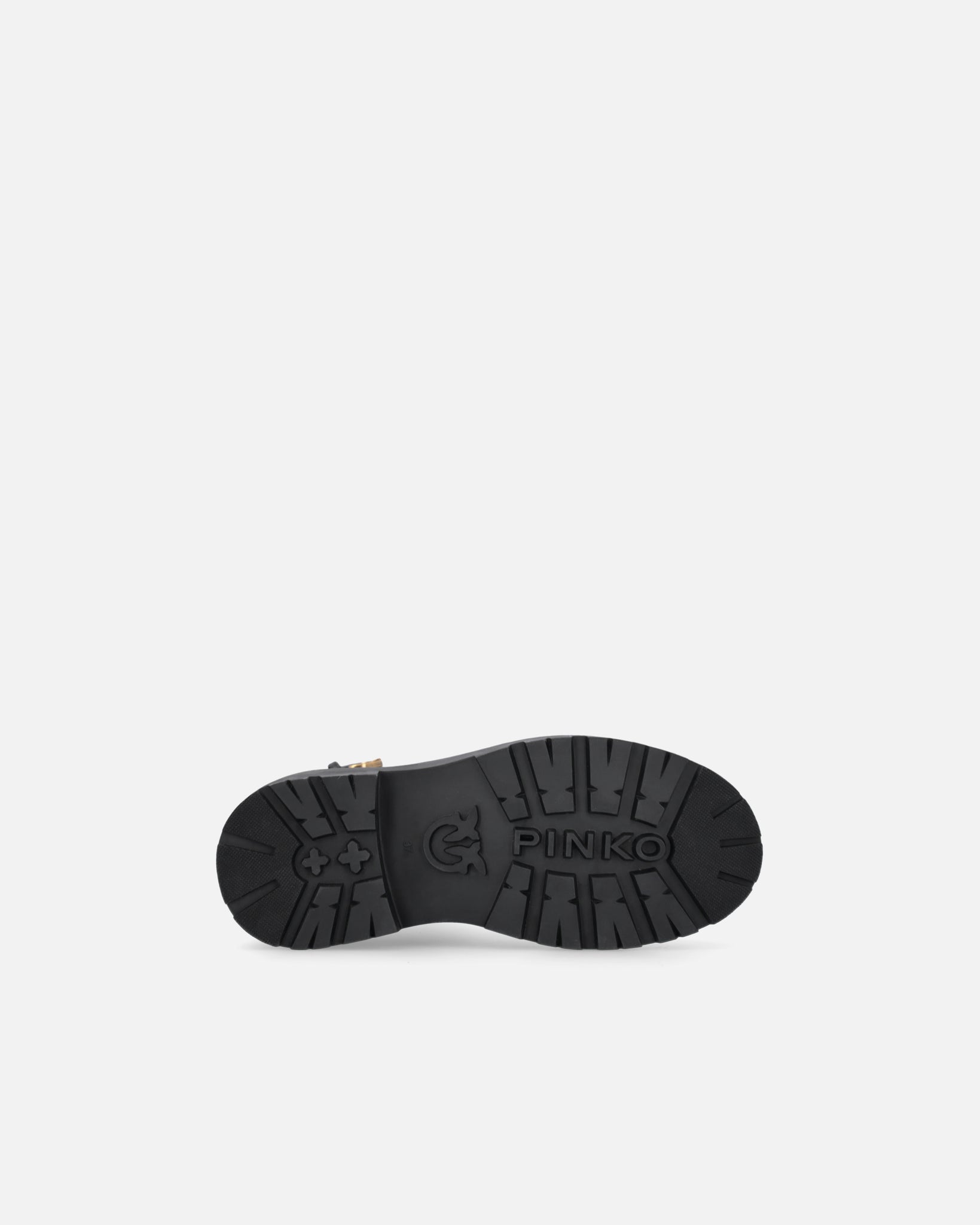 Anfibi in Pelle con Cinturino Logato Davanti / Nero - Ideal Moda