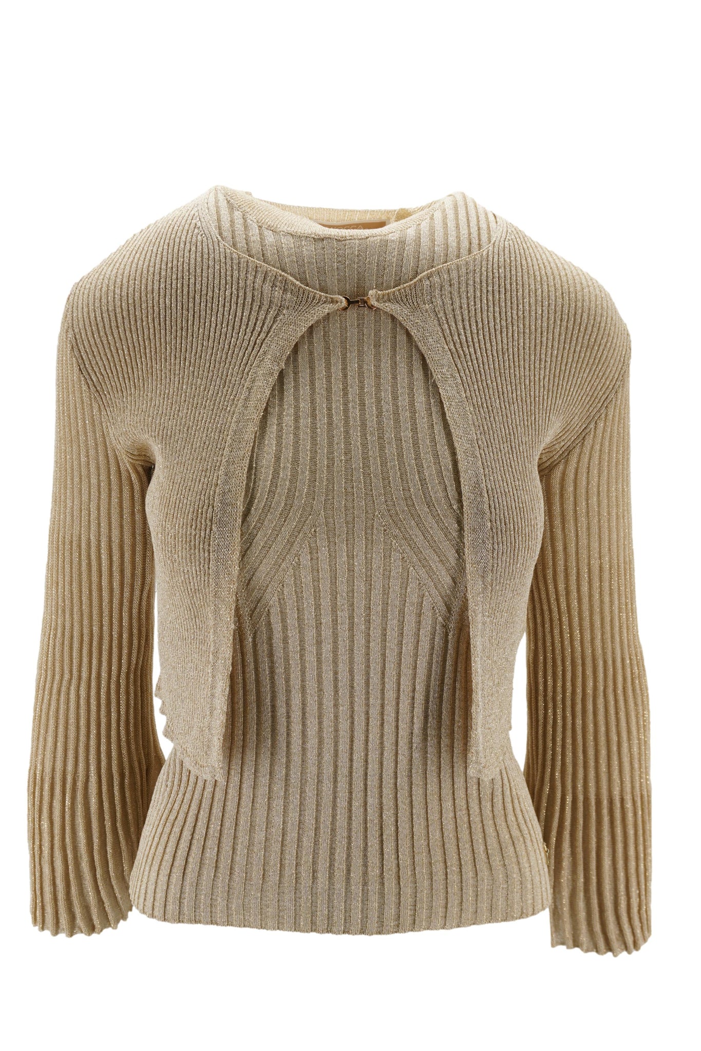 Maglia con Maniche Lunghe a Campana / Beige - Ideal Moda
