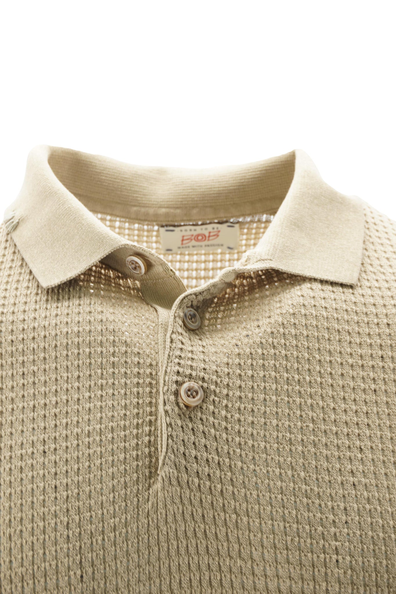 Polo Sandy in Cotone Tramato / Beige - Ideal Moda