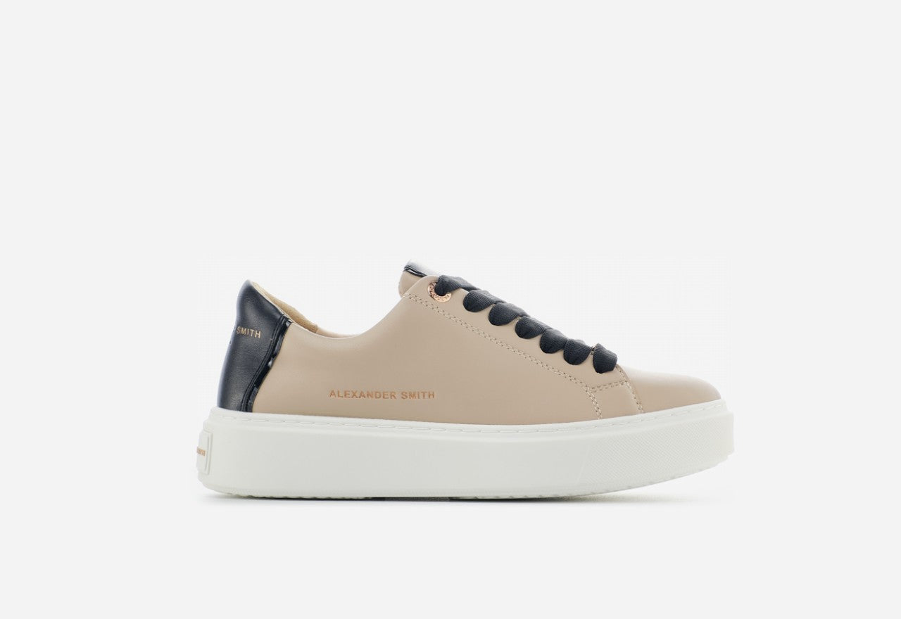 Sneaker in Pelle Modello London / Beige - Ideal Moda