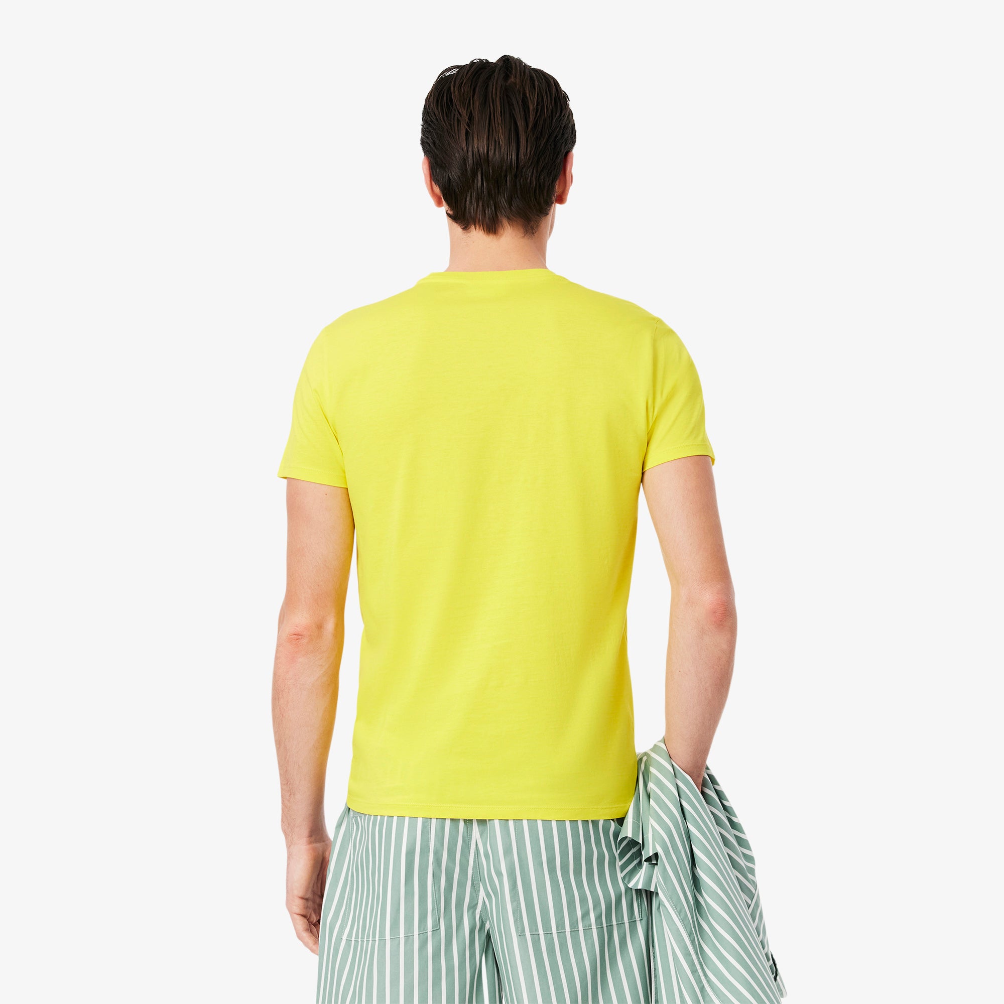 T-Shirt a Girocollo in Jersey di Cotone Pima / Giallo - Ideal Moda