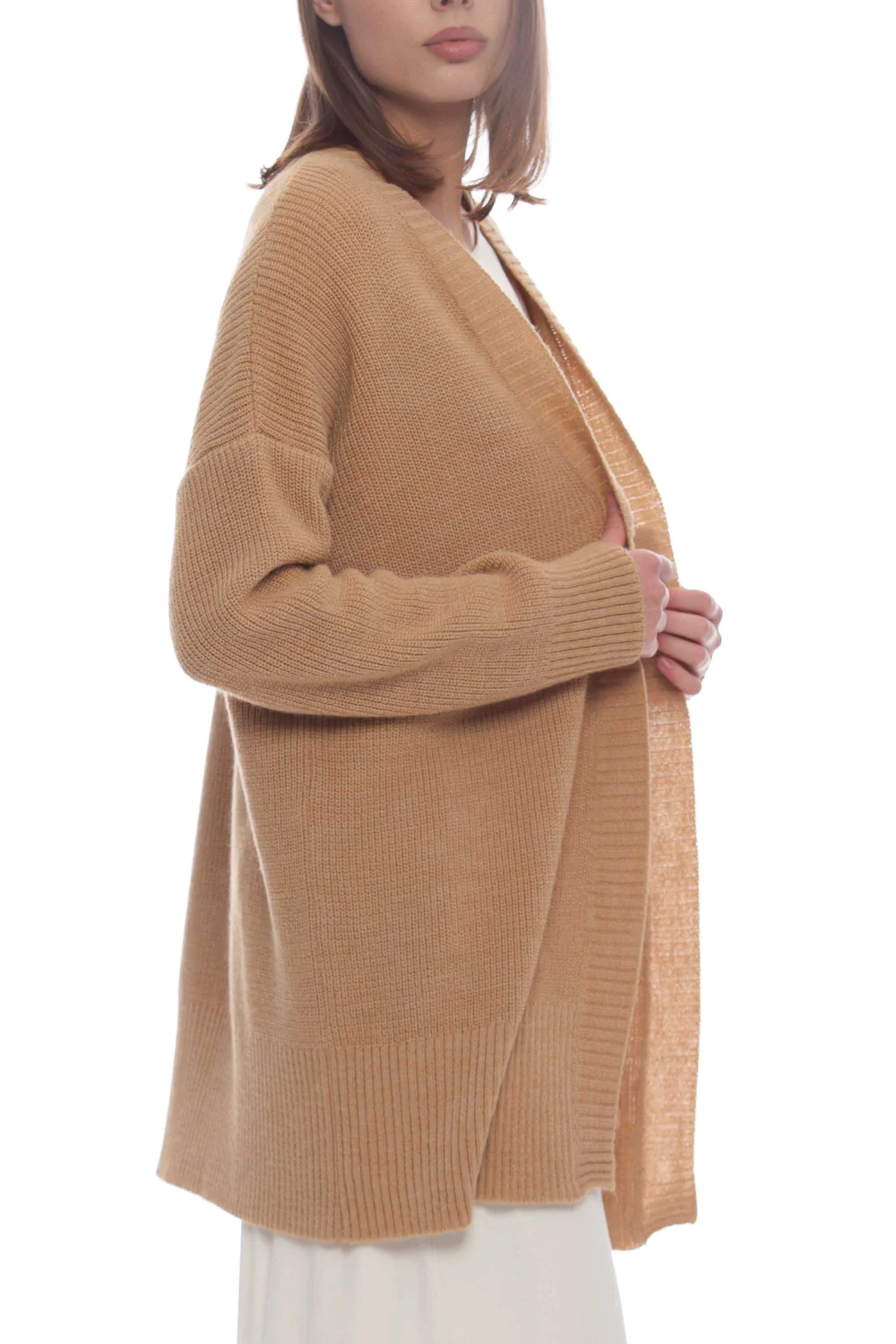 Maglia Cardigan in Misto Lana / Beige - Ideal Moda
