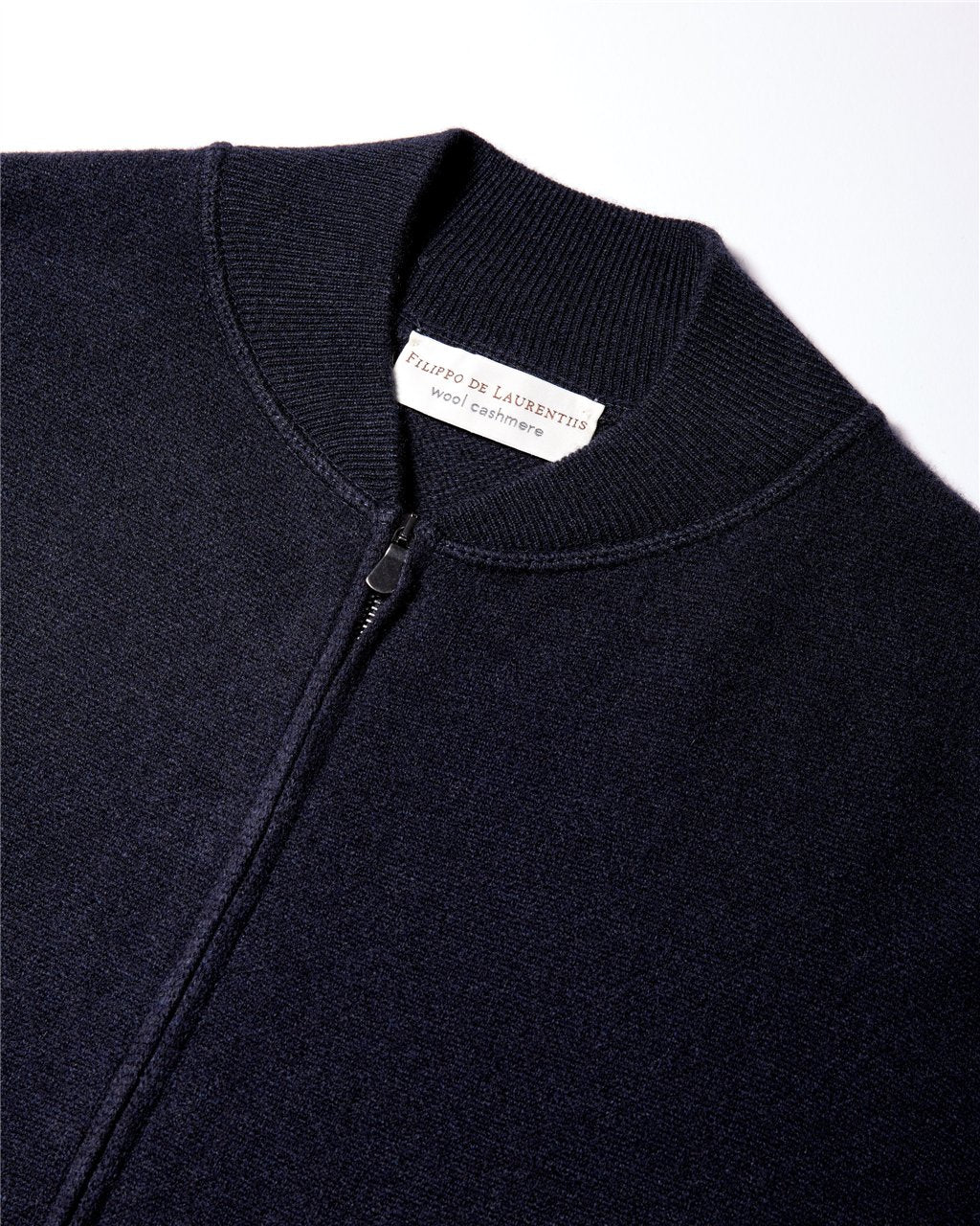 Bomber in Maglia con Full Zip / Blu