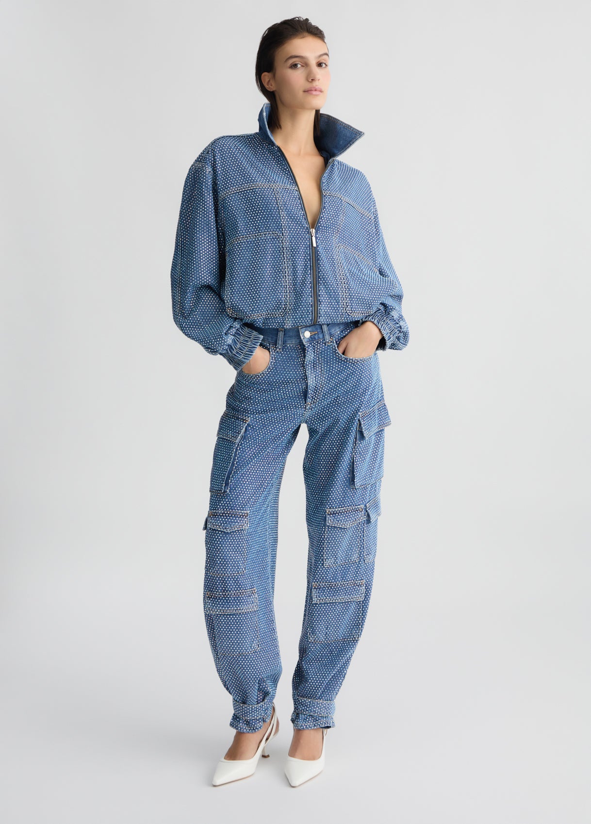 Giubbotto in Denim con Strass / Jeans - Ideal Moda