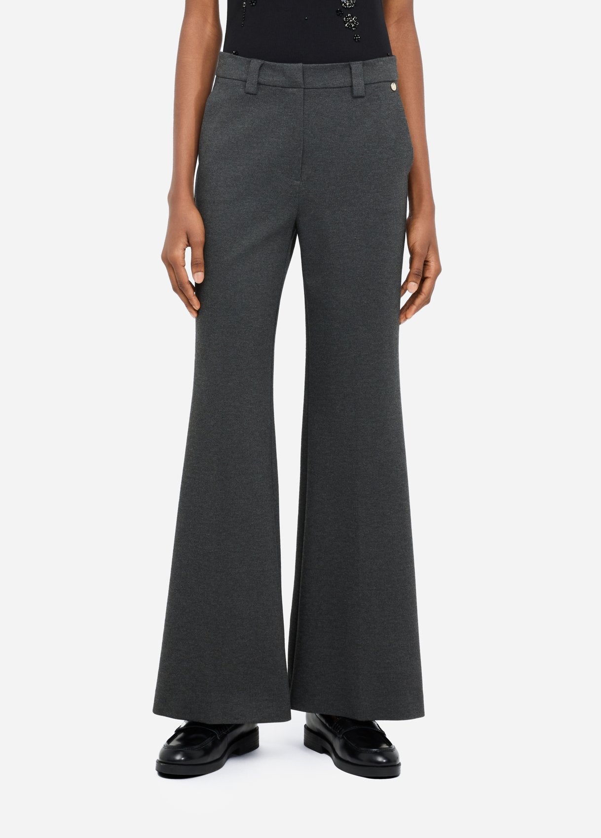 Pantaloni Flare Eleganti / Grigio - Ideal Moda
