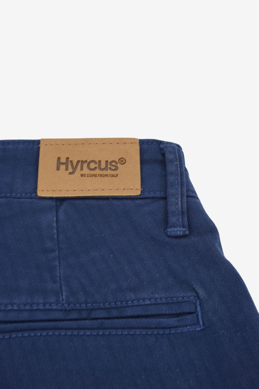Pantalone in Cotone Armaturato Regular Fit / Bluette - Ideal Moda