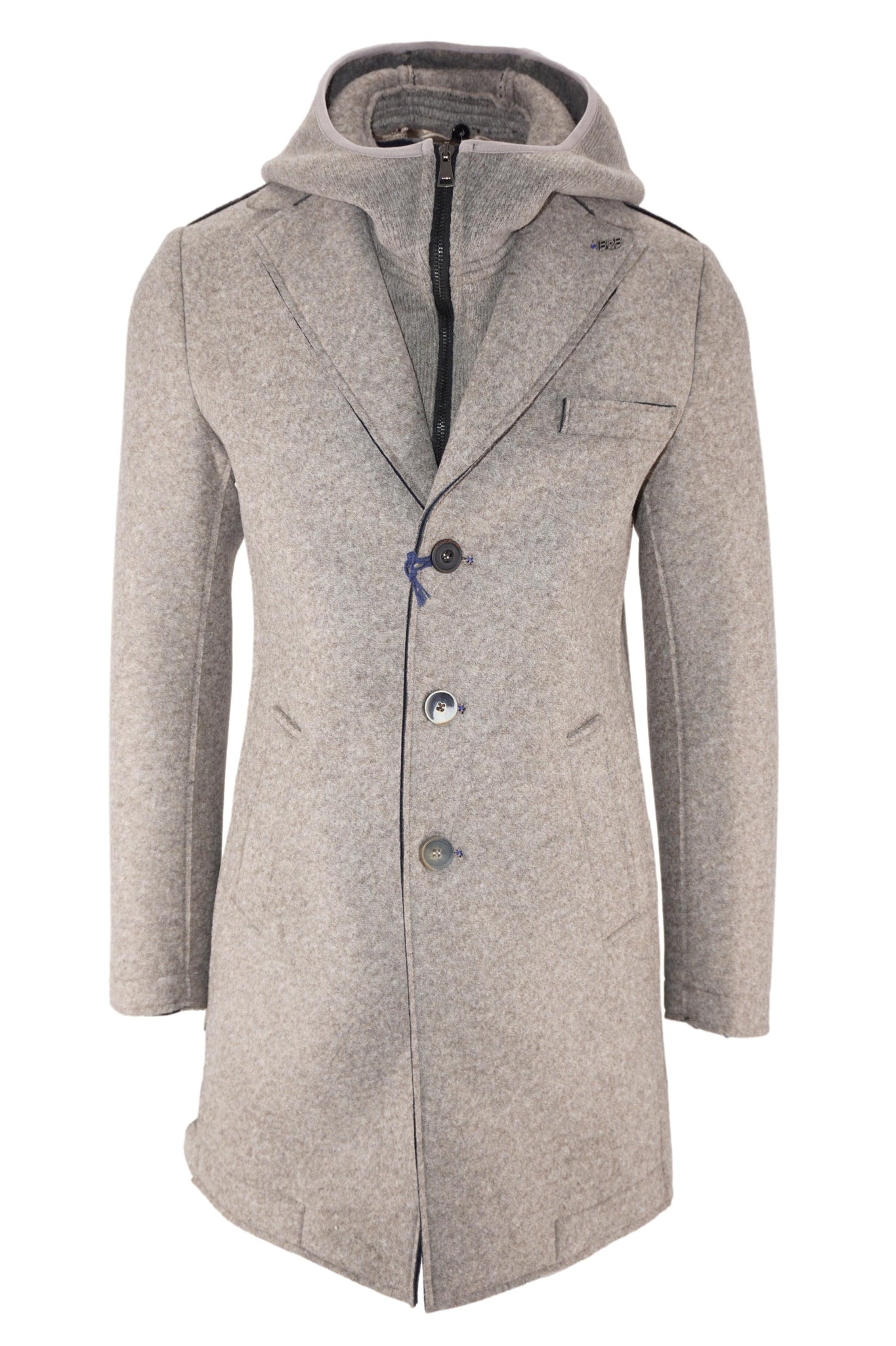 Cappotto Monopetto con Cappuccio / Beige - Ideal Moda
