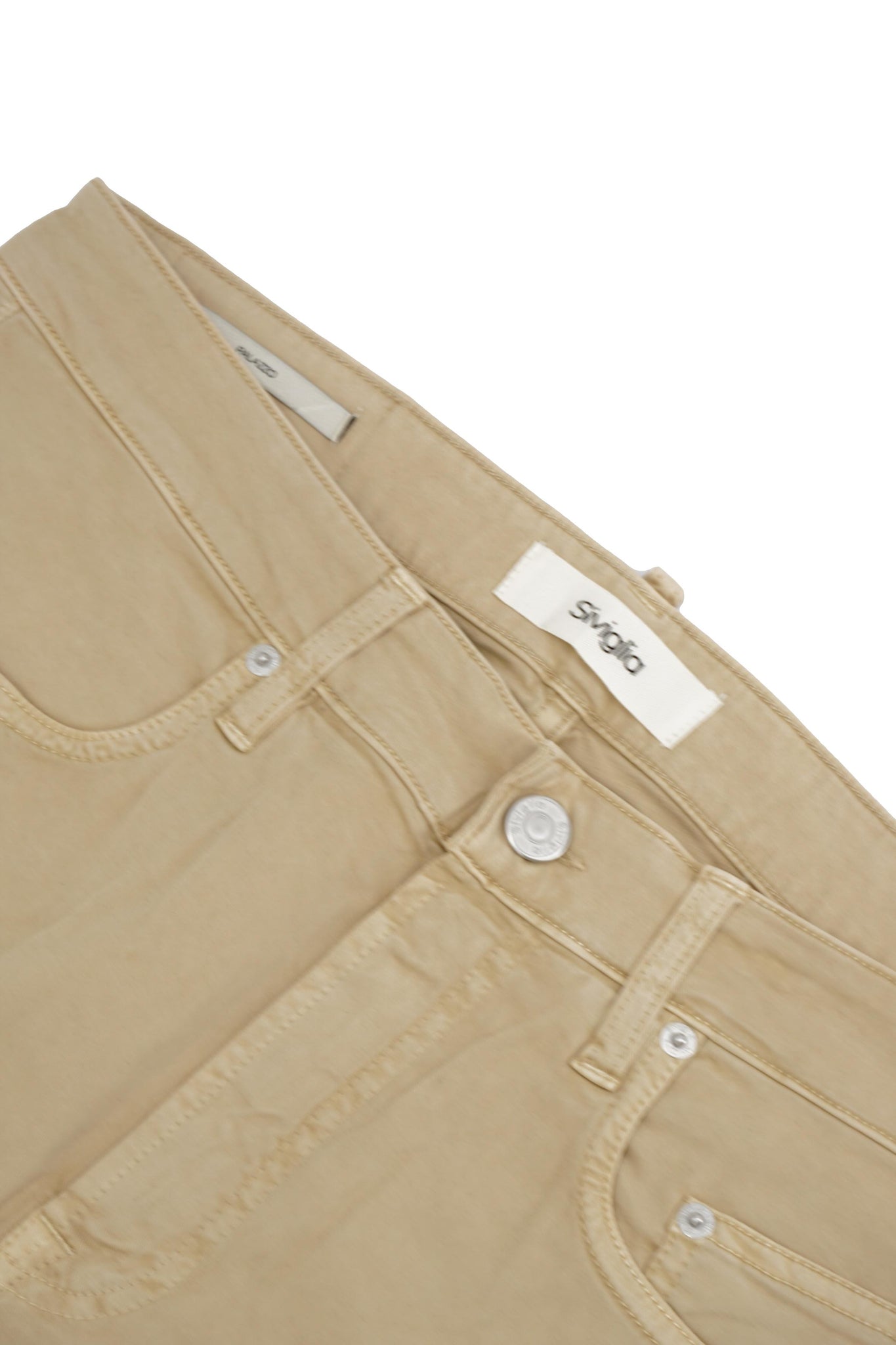 Pantalone Cinque Tasche in Cotone / Beige - Ideal Moda