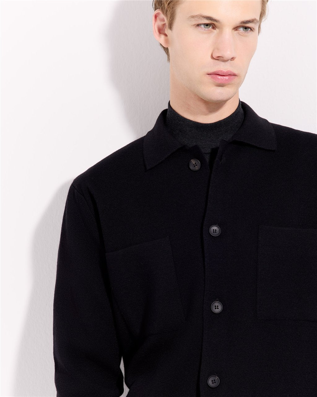 Overshirt in Punto Milano / Nero