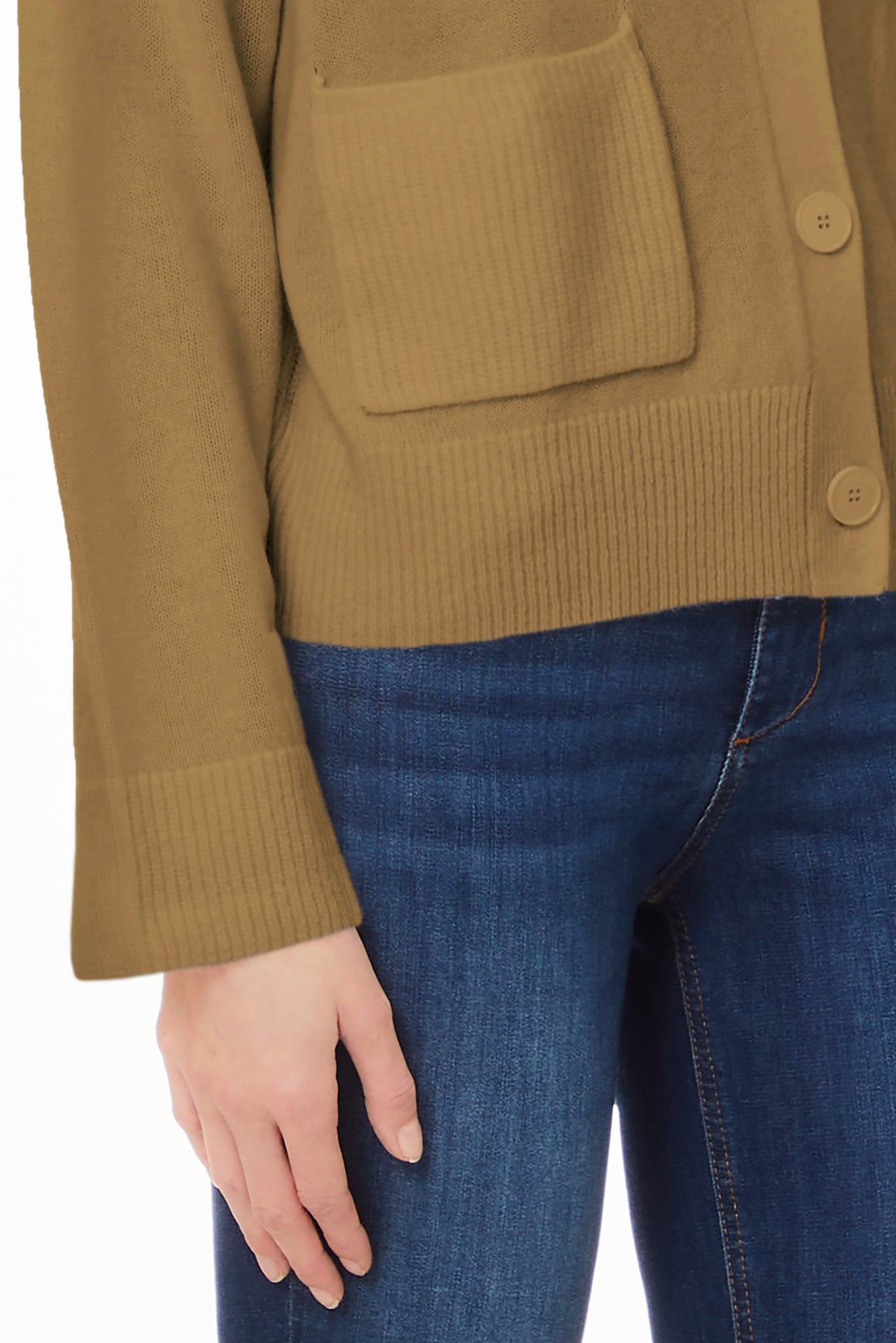 Cardigan Pesante in Lana / Beige - Ideal Moda