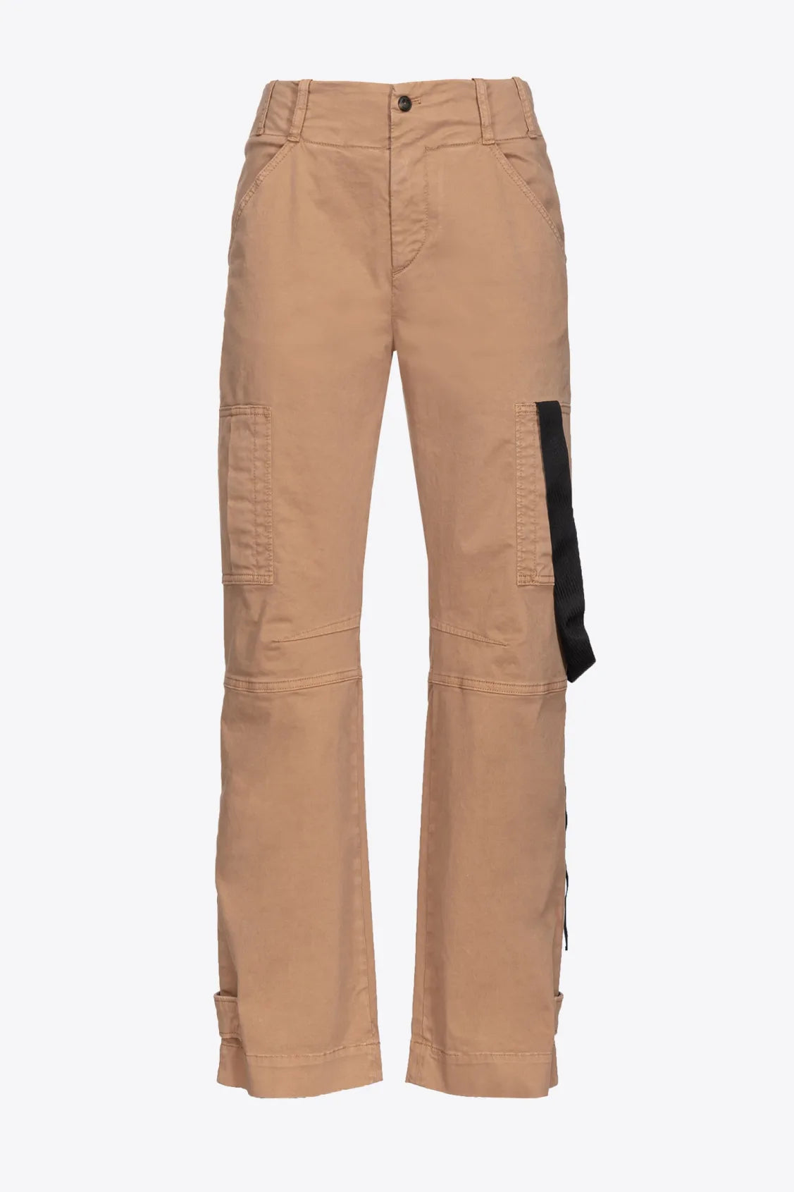 Pantalone Cargo con Nastro / Beige - Ideal Moda