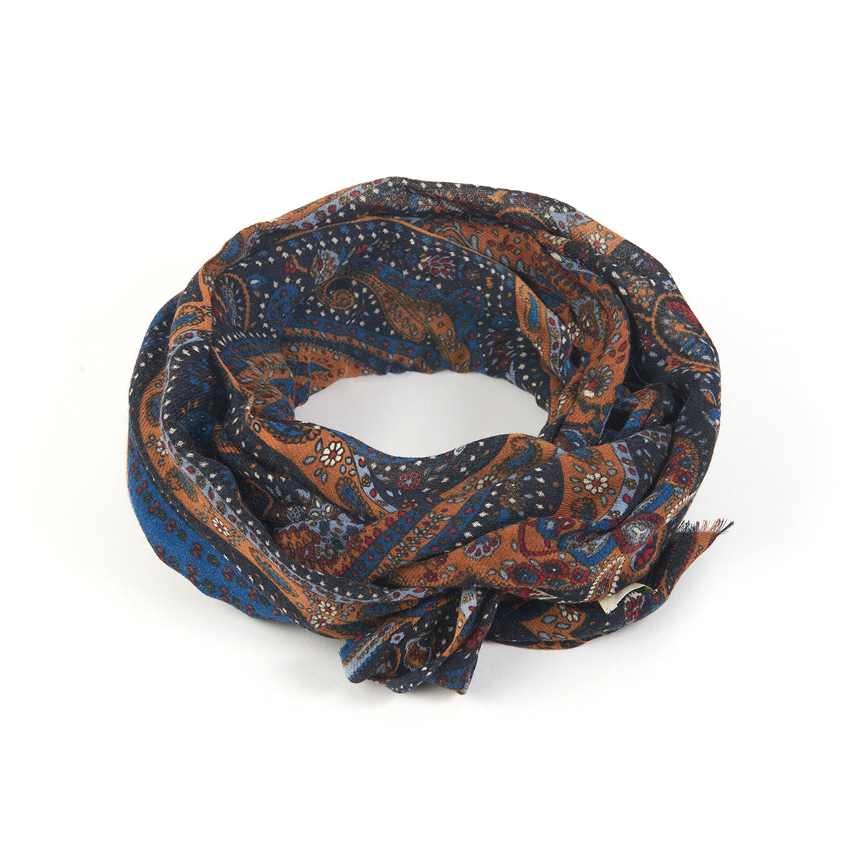 Sciarpa in 100% Lana con Fantasia / Blu - Ideal Moda