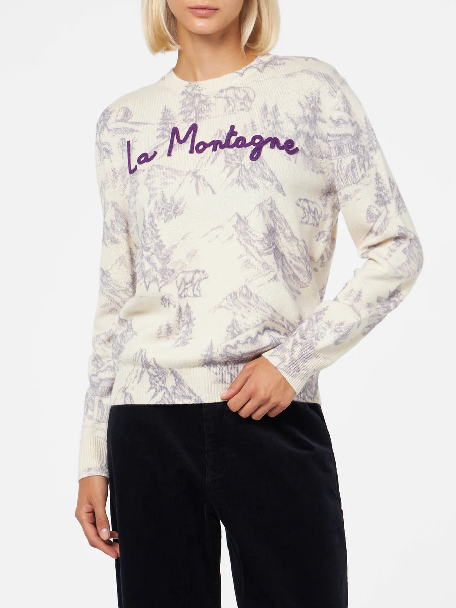 Maglia Girocollo con Stampa / Bianco - Ideal Moda