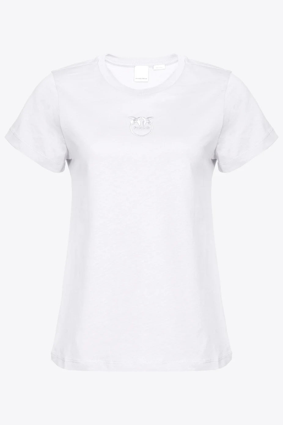 Pinko T-shirt manica corta Quentin con logo Love Birds gioiello rosa