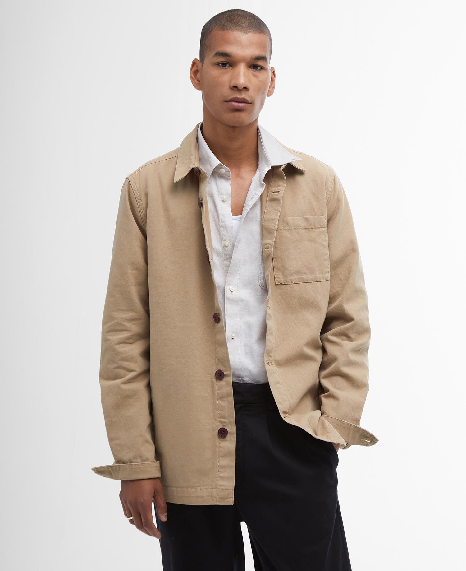 Overshirt Washed Cotton / Beige - Ideal Moda