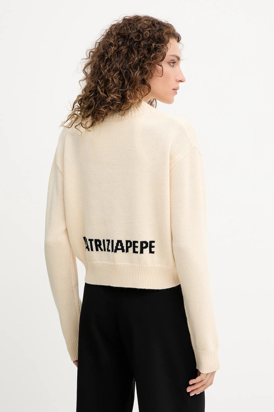 Maglia in Lana con Logo / Avorio