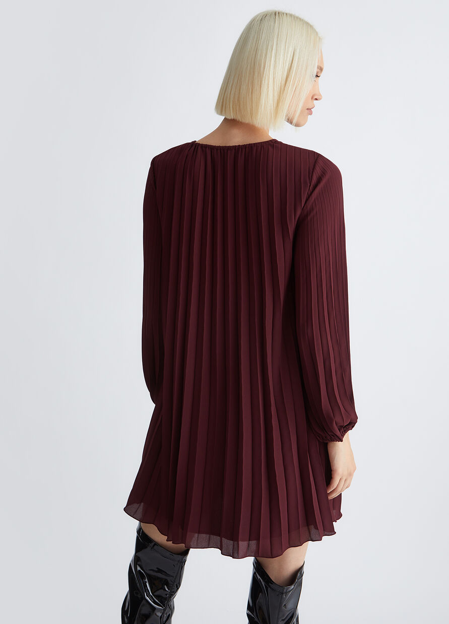 Vestito Corto Plissettato / Rosso - Ideal Moda