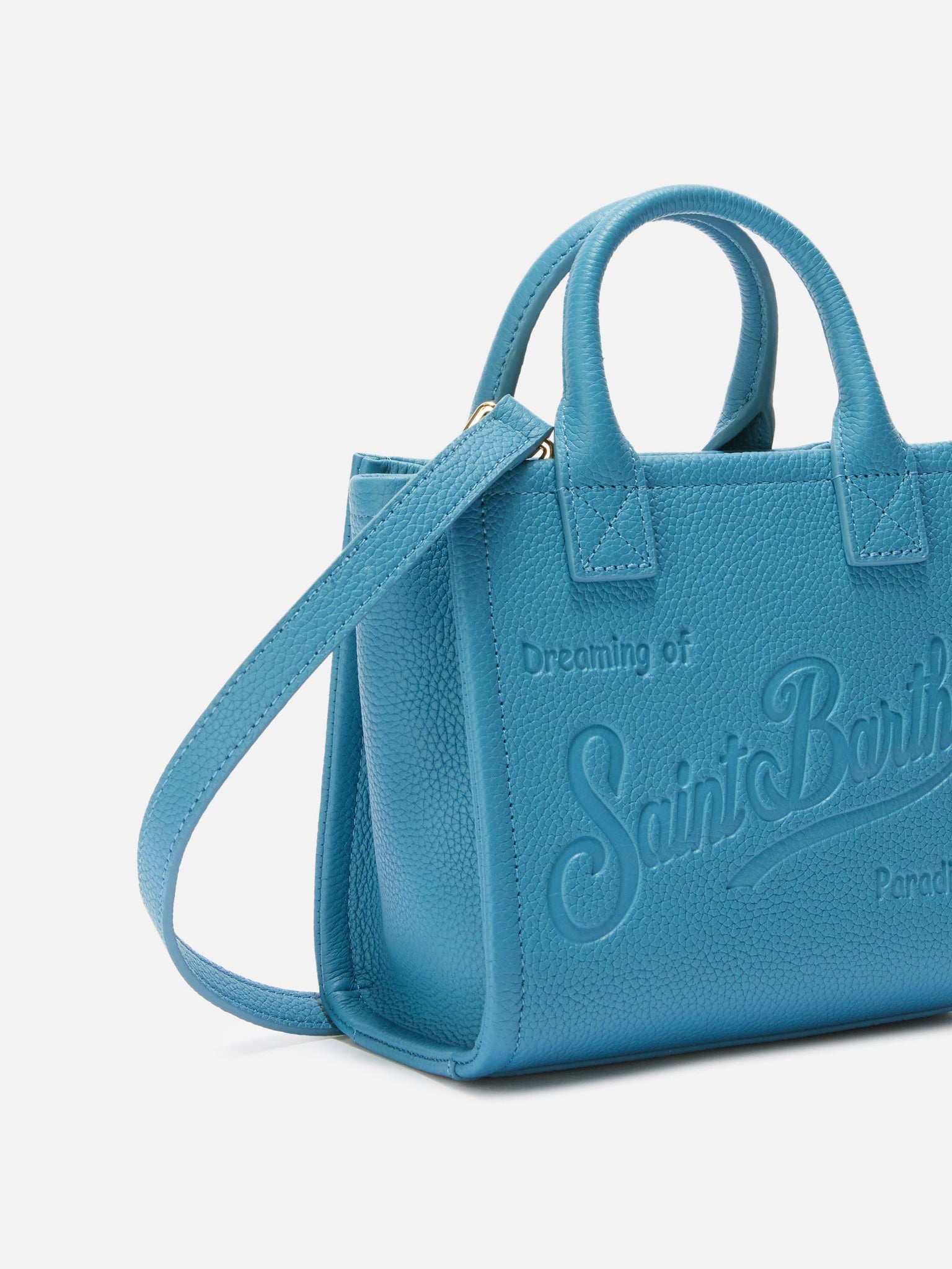 Borsa a Spalla Vanity Mini in Pelle / Azzurro