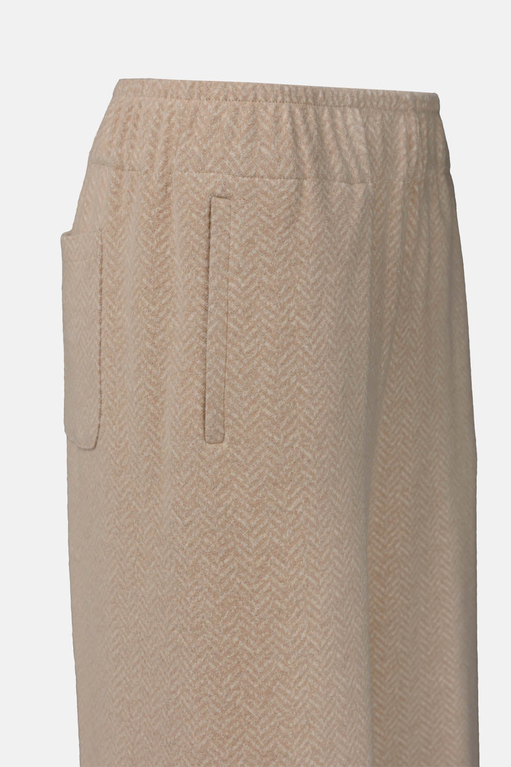 Pantalone con Elastico in Vita / Beige - Ideal Moda