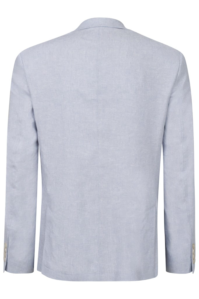Giacca Monopetto in Misto Lino / Celeste - Ideal Moda