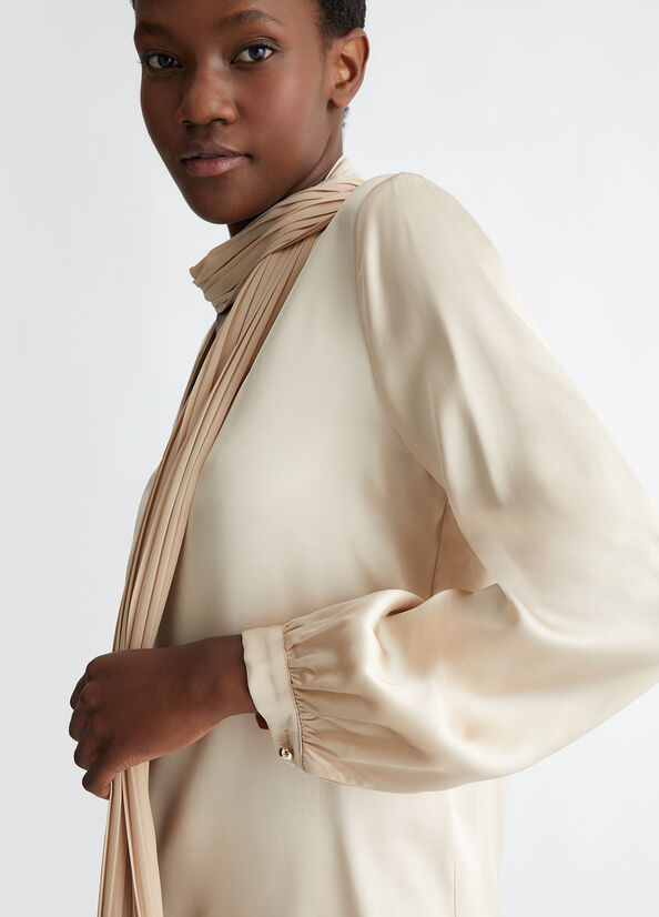 Blusa in Raso / Beige - Ideal Moda