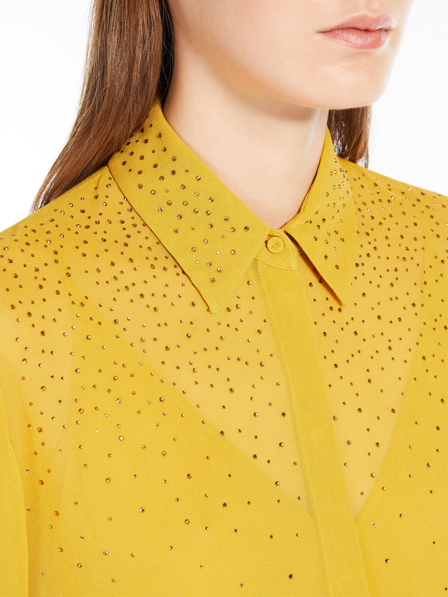 Camicia in Gerogette di Seta / Giallo - Ideal Moda