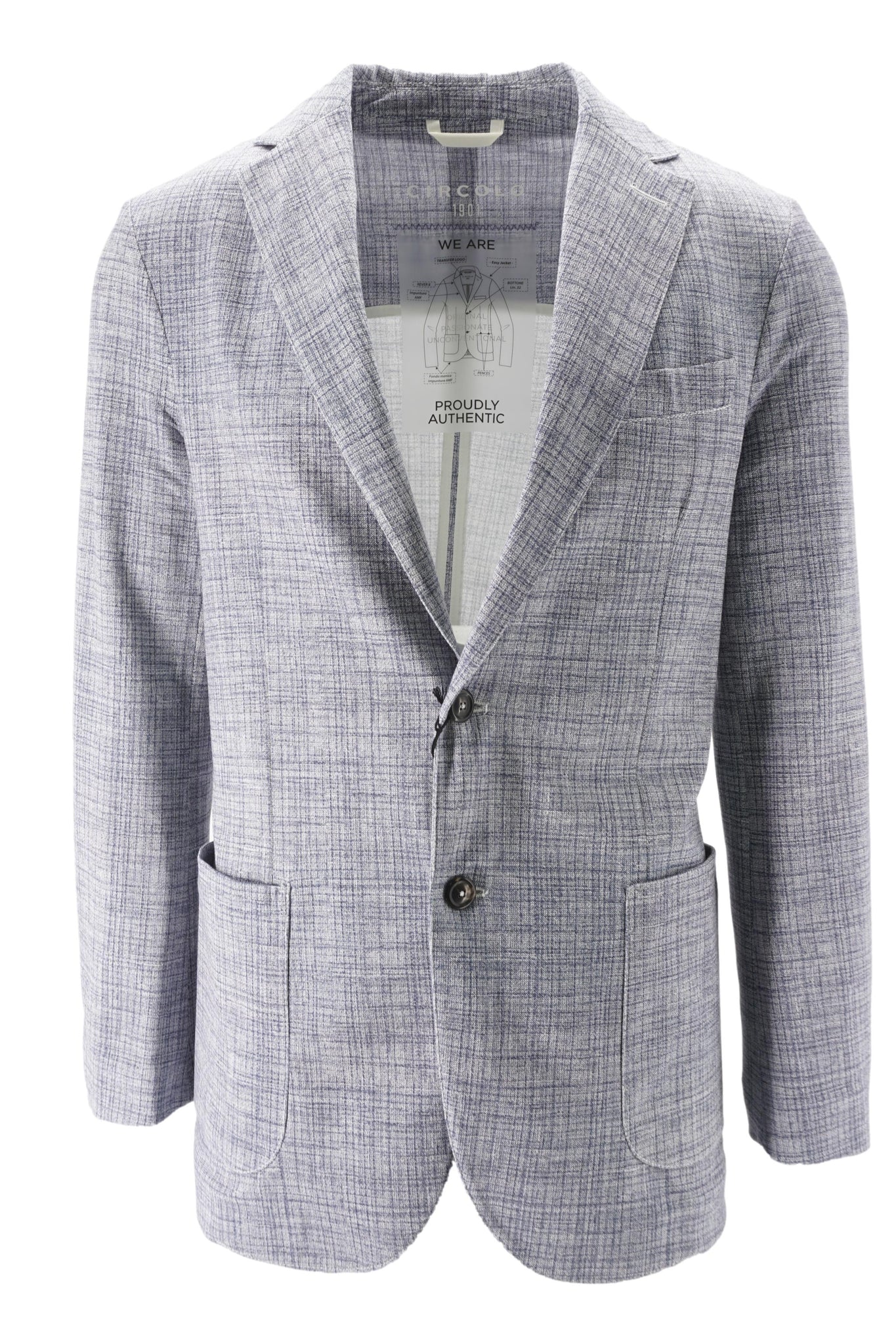 Giacca in Jersey Stampato / Blu - Ideal Moda