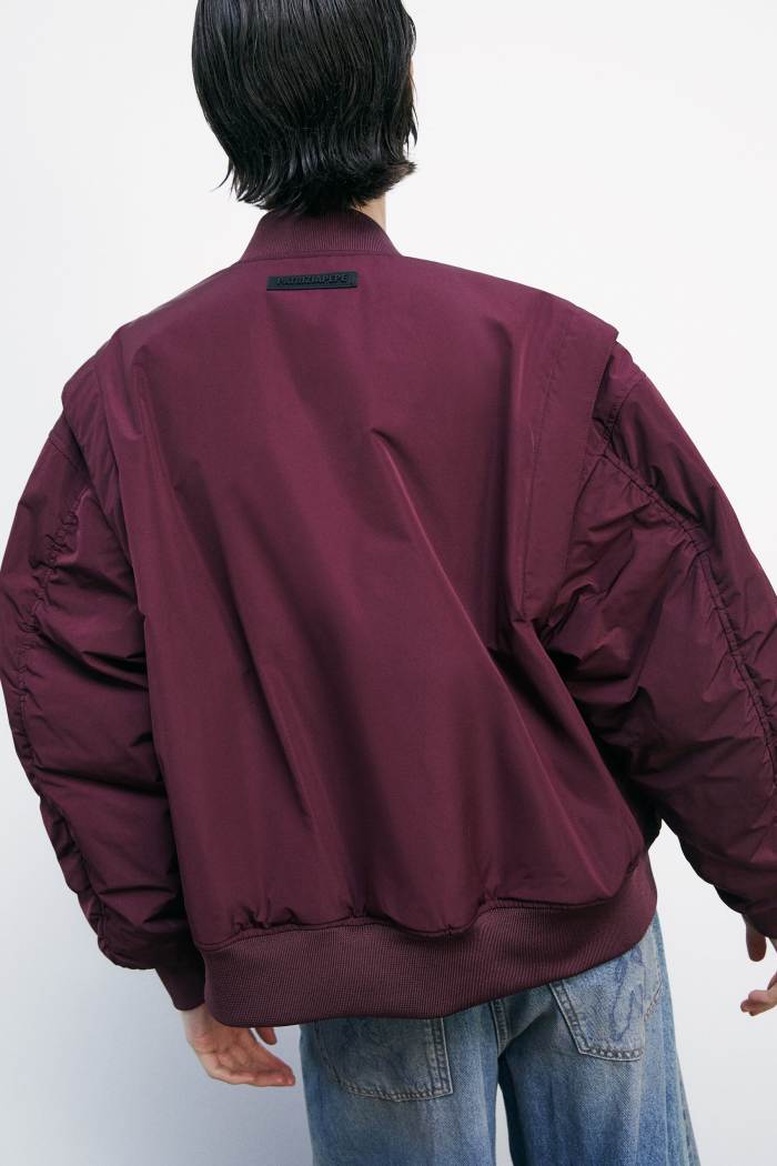 Bomber Over con Maniche / Bordeaux