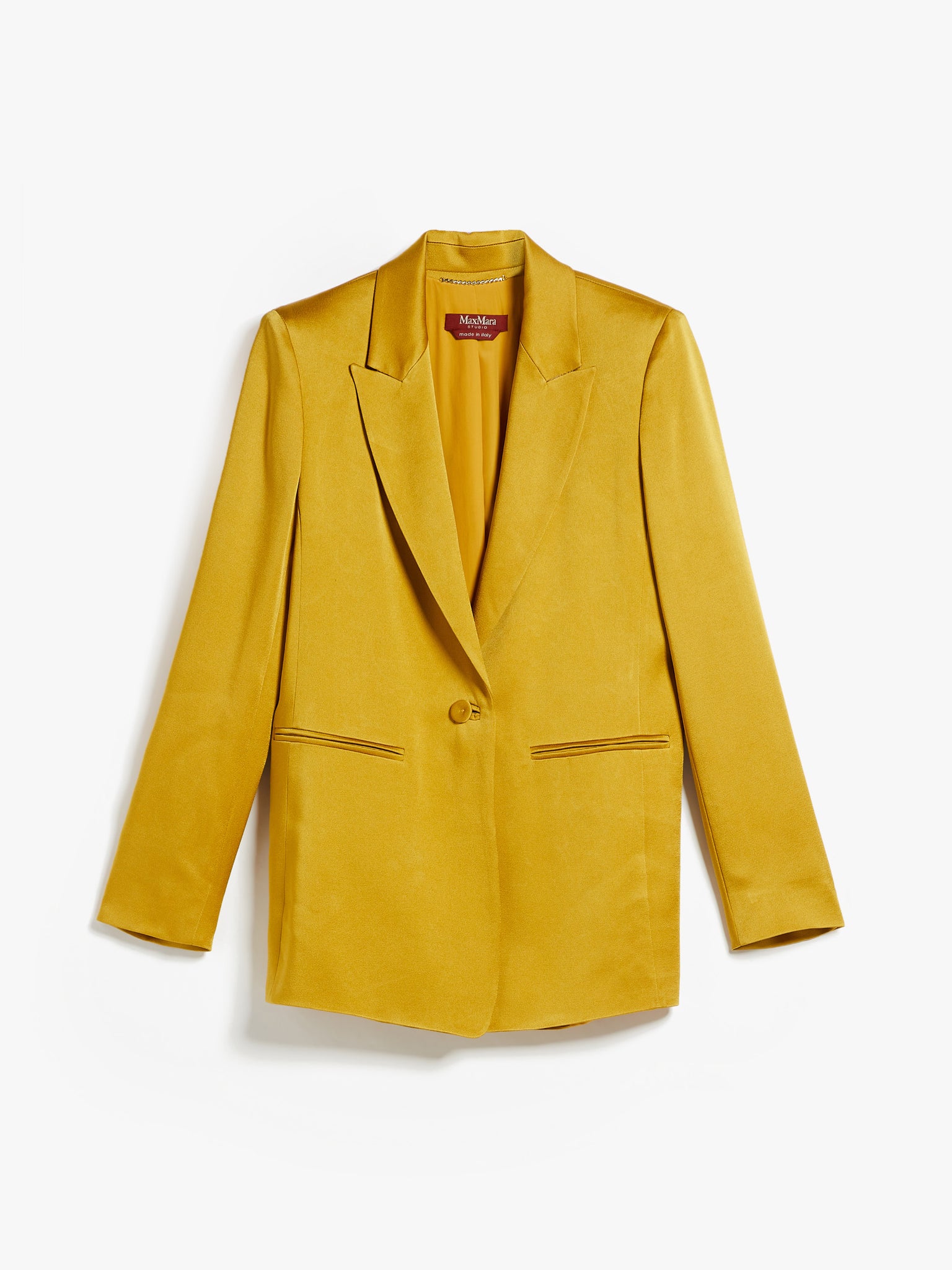 Blazer Monopetto in Enver Satin / Giallo - Ideal Moda