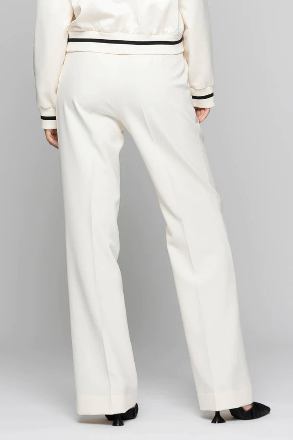 Pantalone Elegante a Vita Alta / Bianco - Ideal Moda