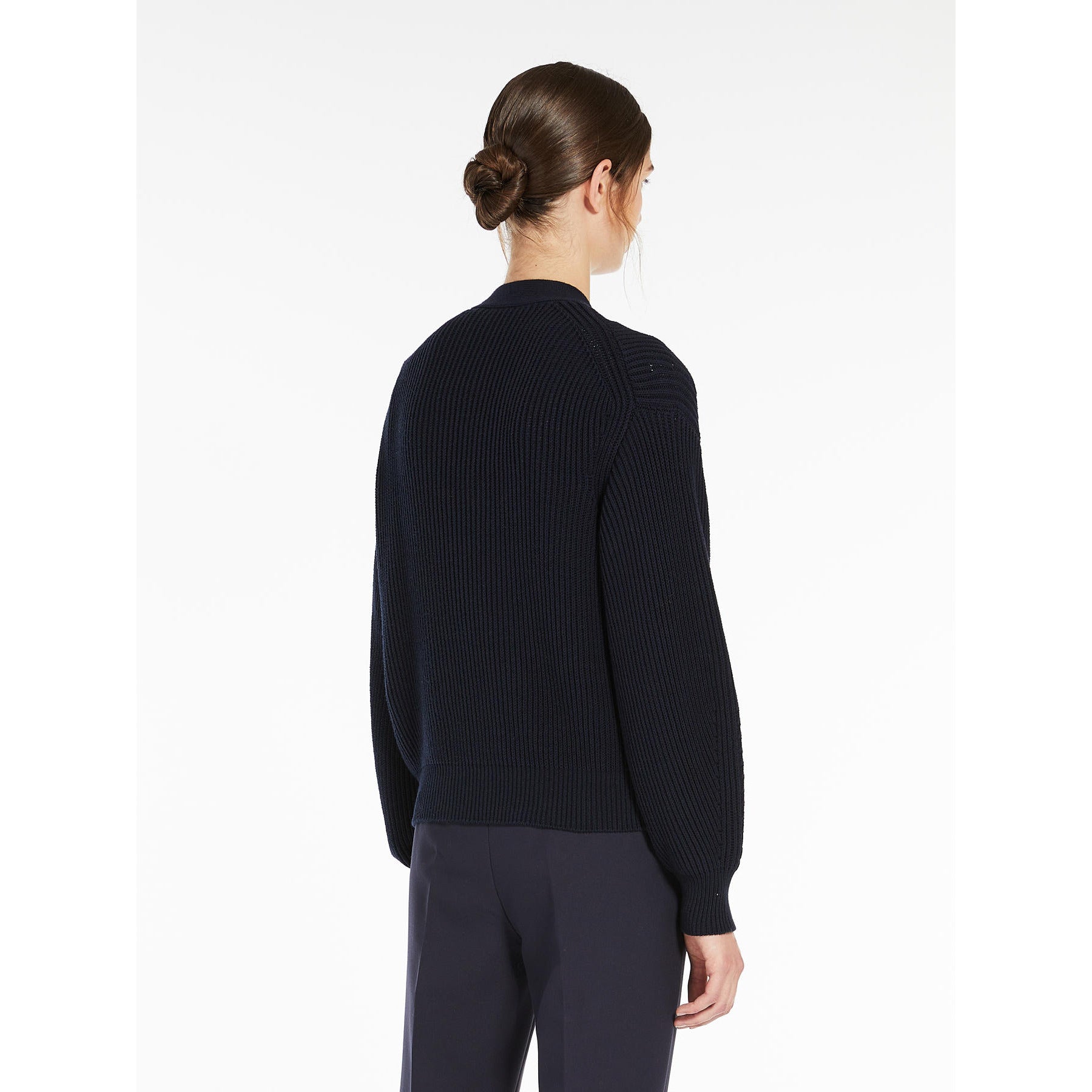 Cardigan in Cotone a Coste / Blu - Ideal Moda