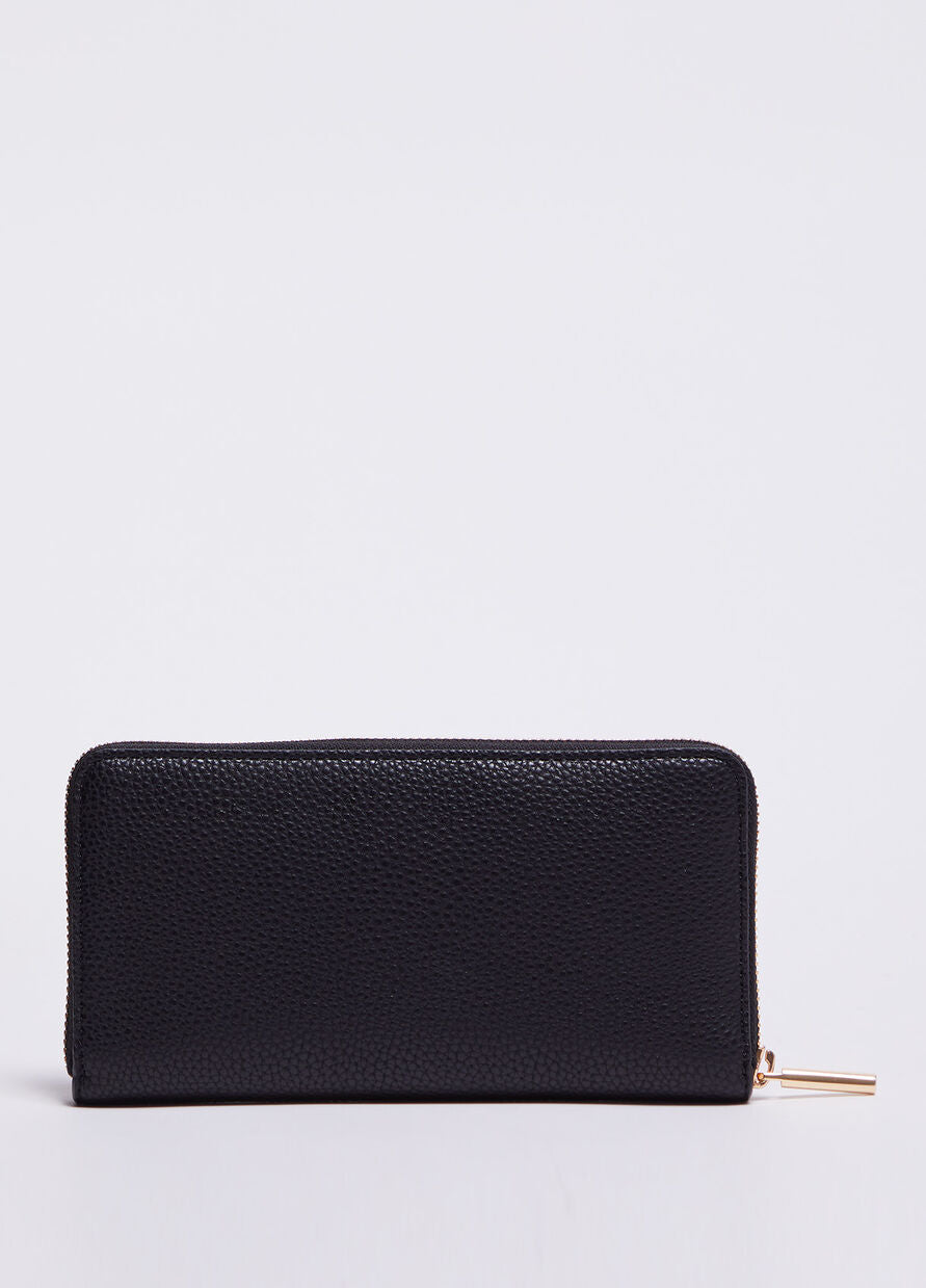 Portafoglio Zip Around con Logo / Nero - Ideal Moda