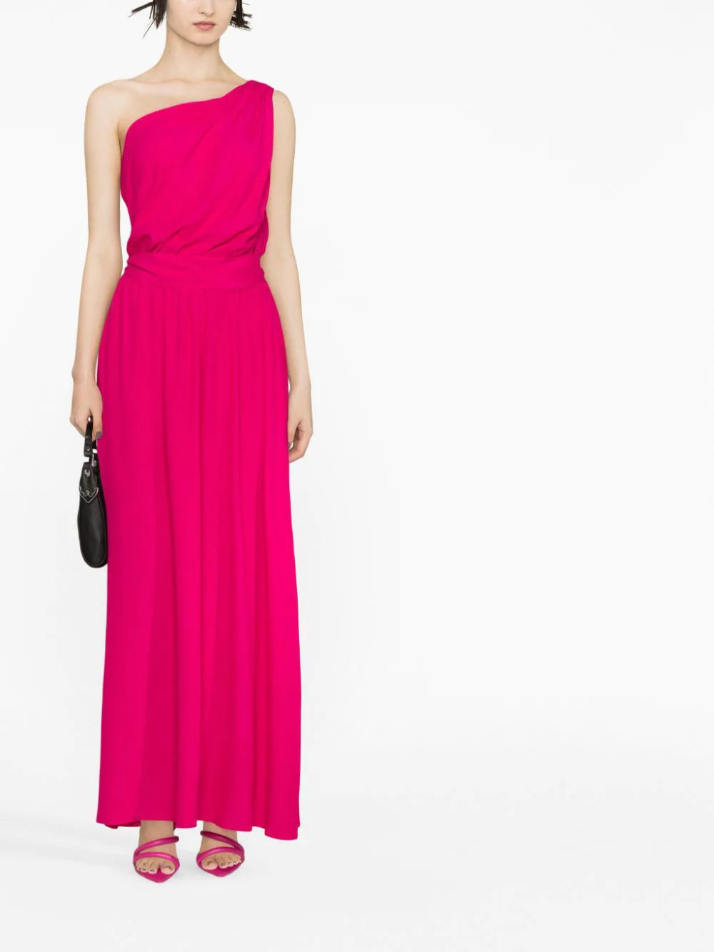 Abito Monospalla in Crepe / Fucsia - Ideal Moda