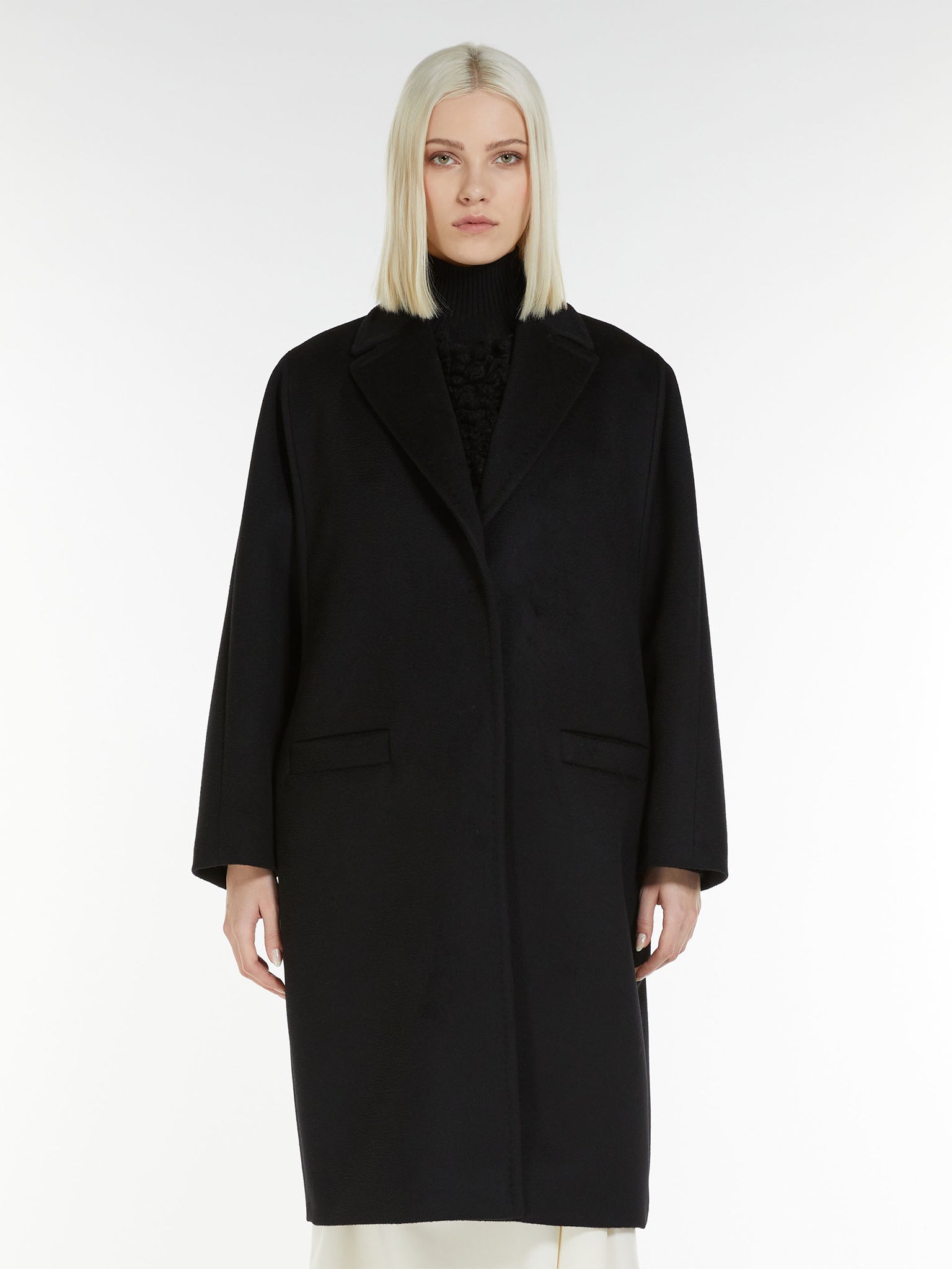 Cappotto Monopetto in Lana / Nero - Ideal Moda